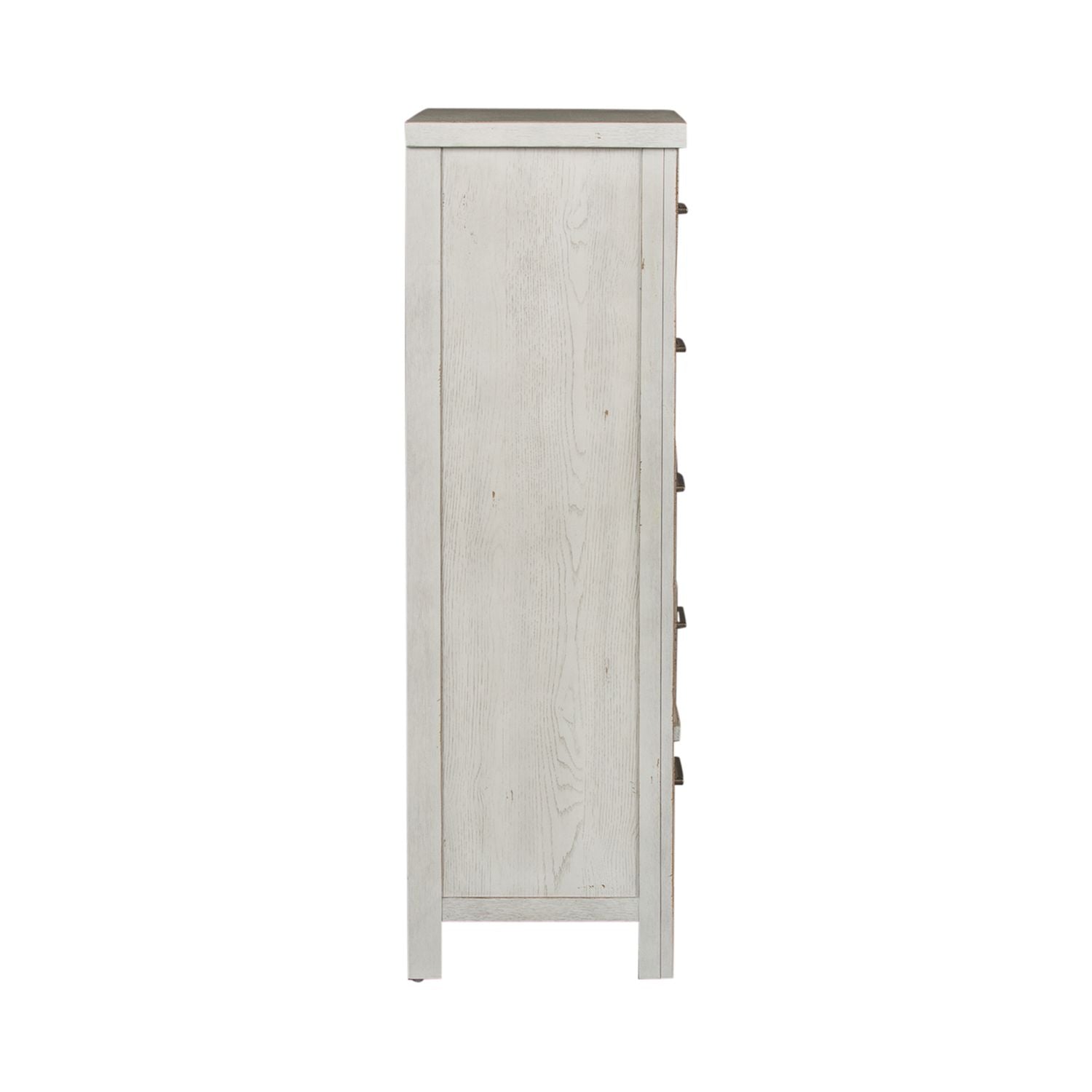 Modern Farmhouse 5 Drawer Chest in White - Luxury Home Furniture (MI)