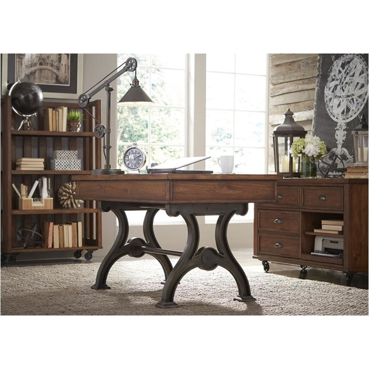 Liberty Arlington House Writing Desk in Cobblestone Brown - Luxury Home Furniture (MI)