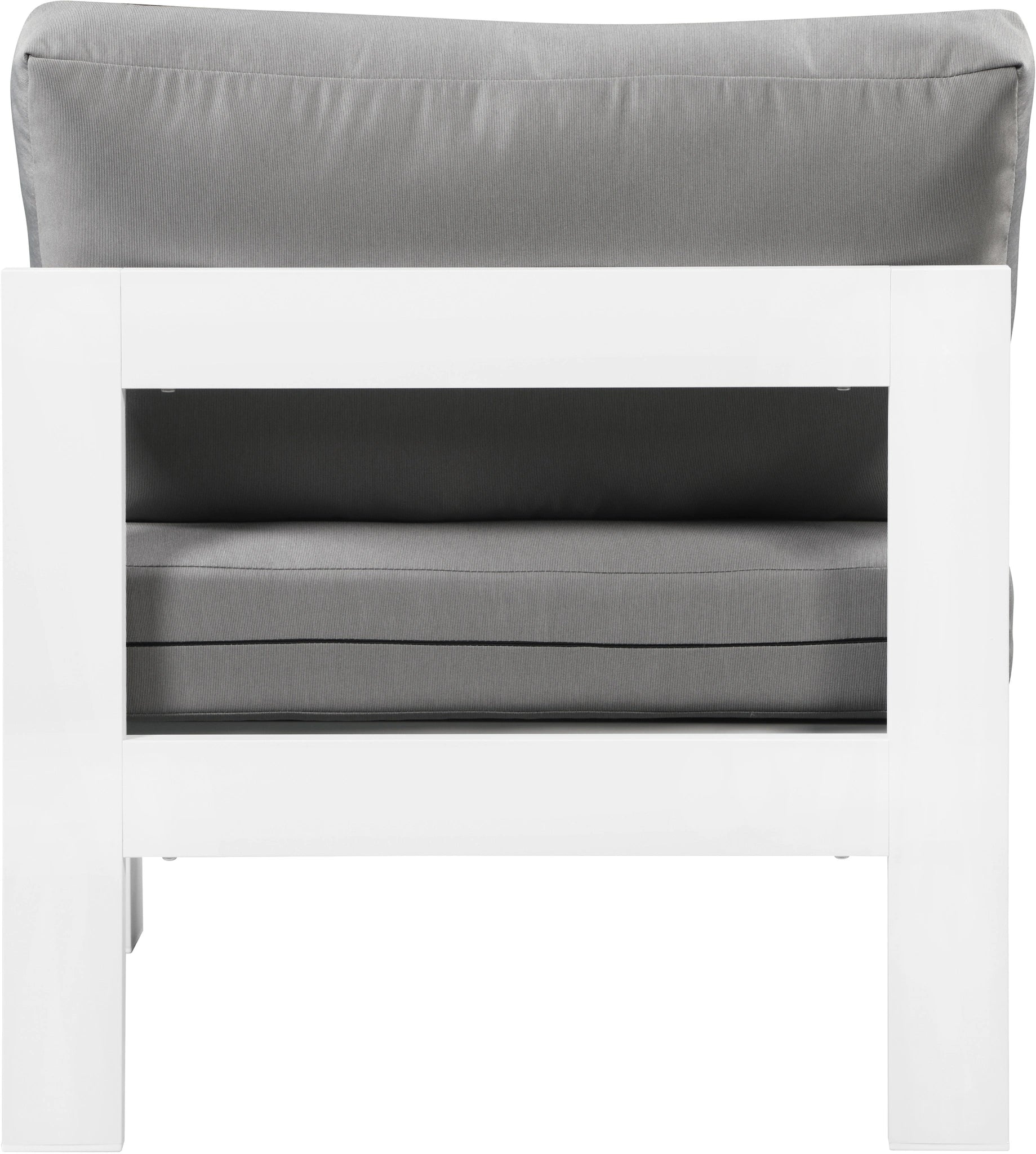 Nizuc Grey Waterproof Fabric Outdoor Patio Aluminum Armless Chair