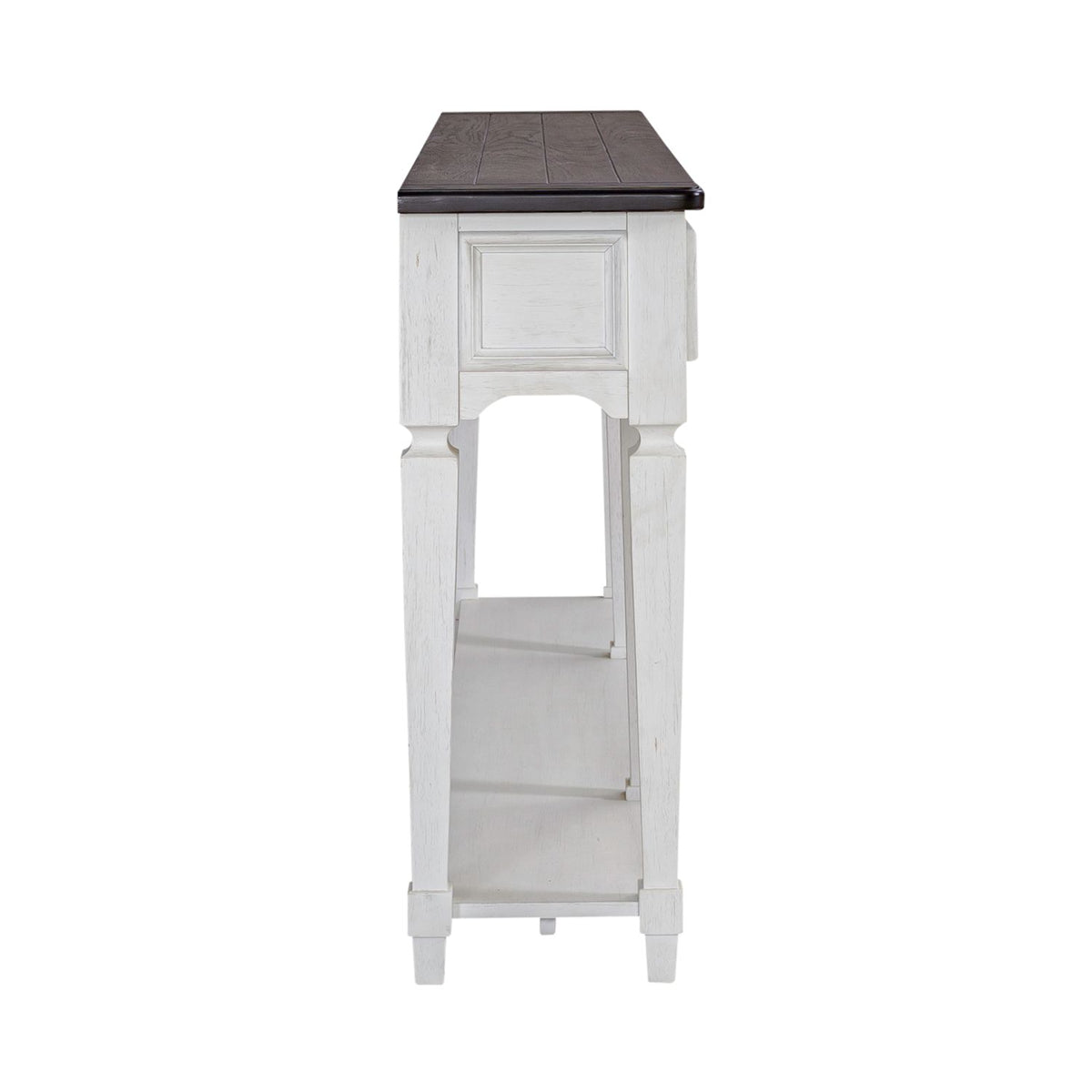 Liberty Furniture Allyson Park 72" Hall Table in Wirebrushed White with Charcoal Top EST SHIP TIME APPX 4 WEEKS - Luxury Home Furniture (MI)