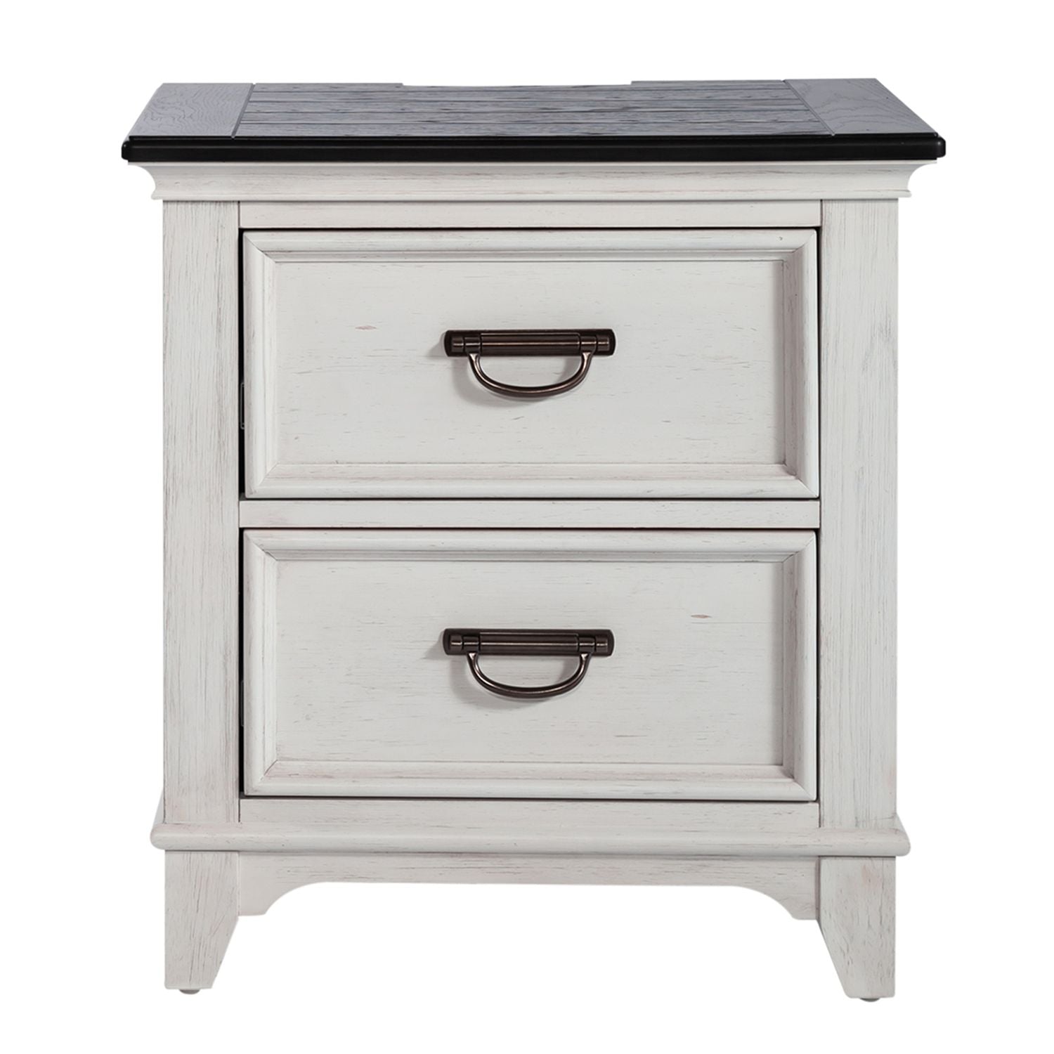 Allyson Park 2 Drawer Nightstand with Charging Station in White - Luxury Home Furniture (MI)