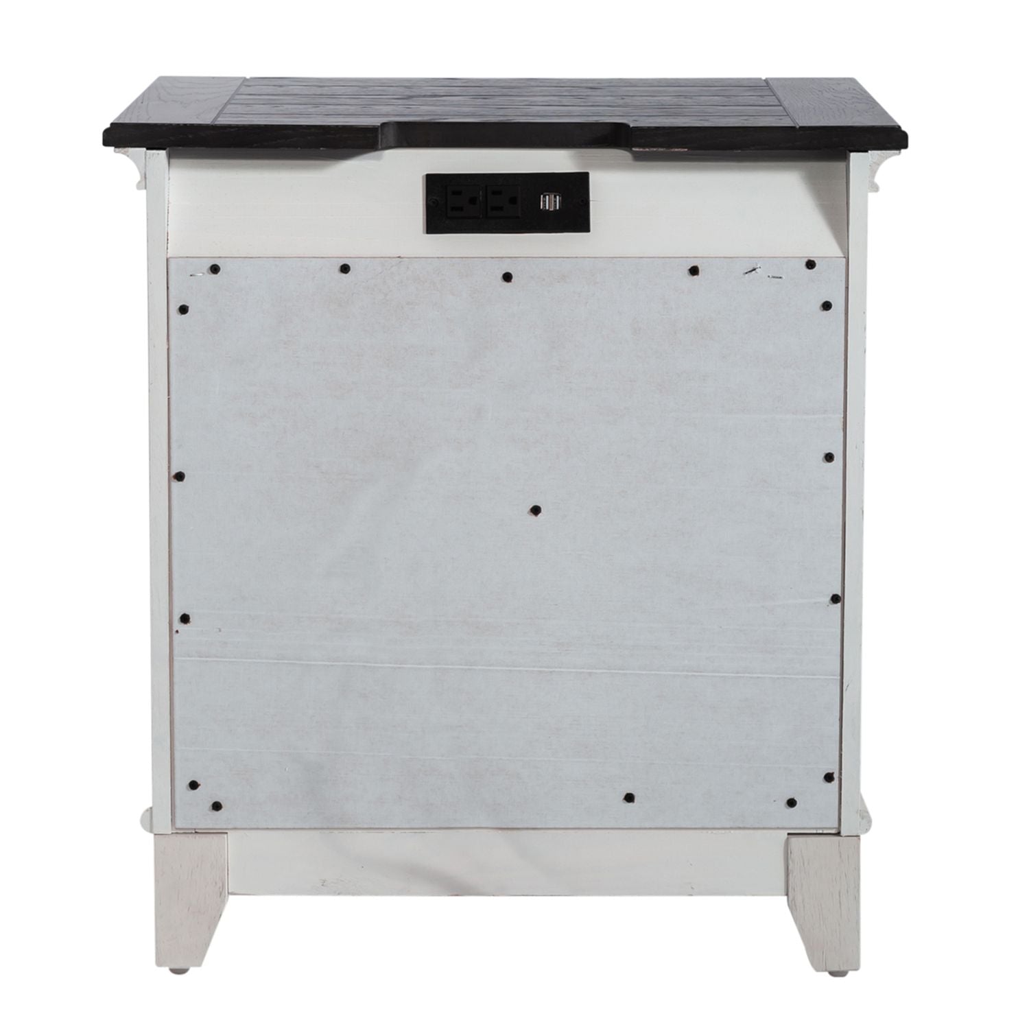 Allyson Park 2 Drawer Nightstand with Charging Station in White - Luxury Home Furniture (MI)