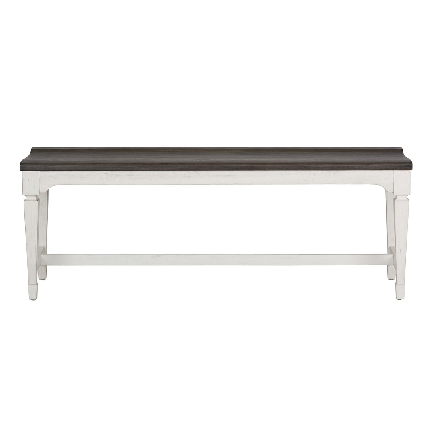 Allyson Park Wood Seat Bench in Wirebrushed White