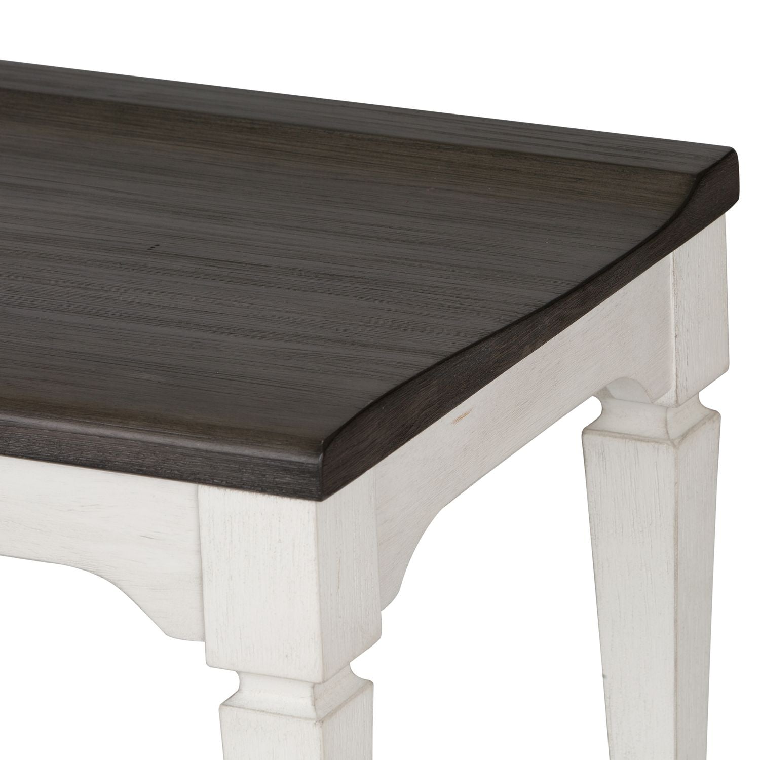Allyson Park Wood Seat Bench in Wirebrushed White