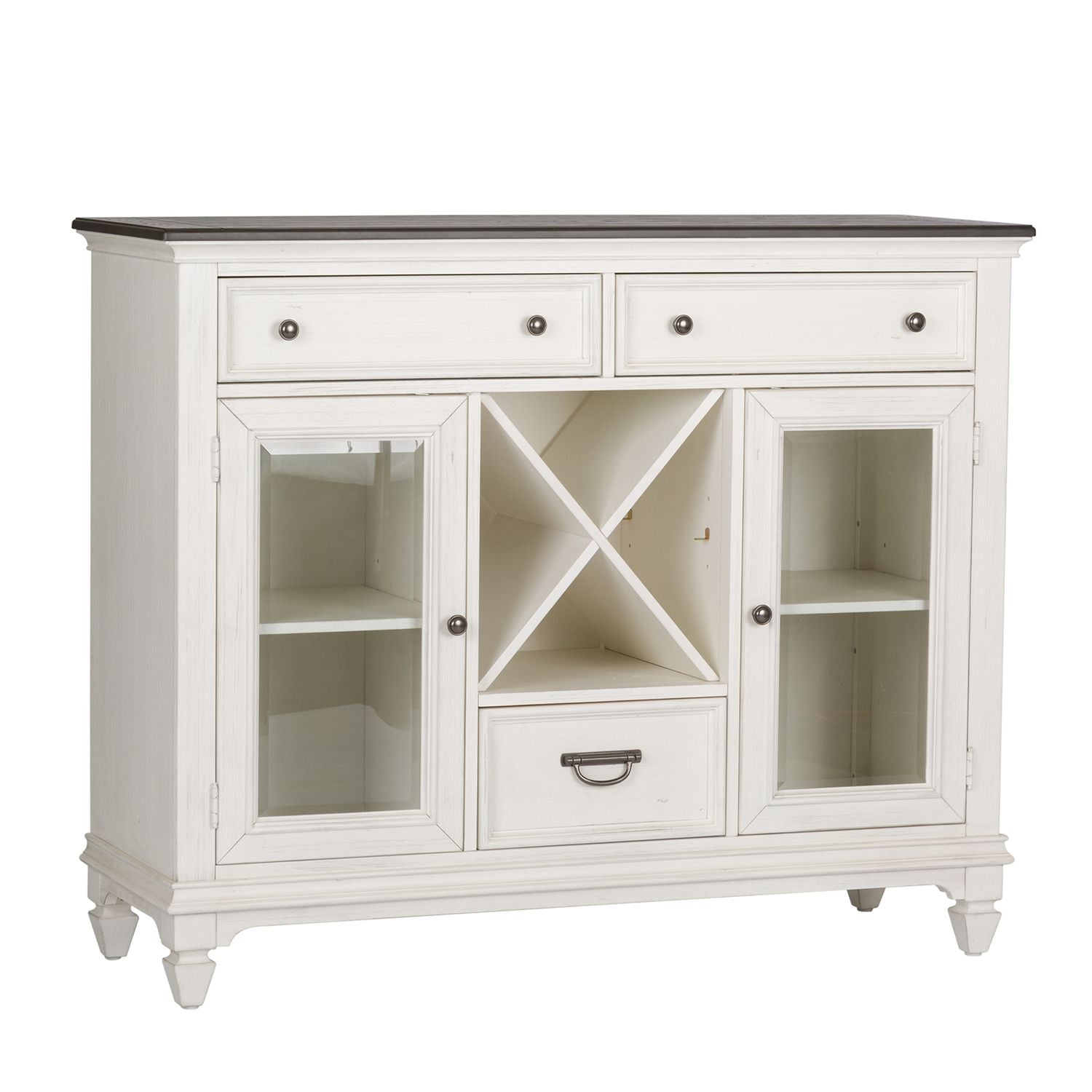 Allyson Park Buffet in White with Charcoal - Luxury Home Furniture (MI)
