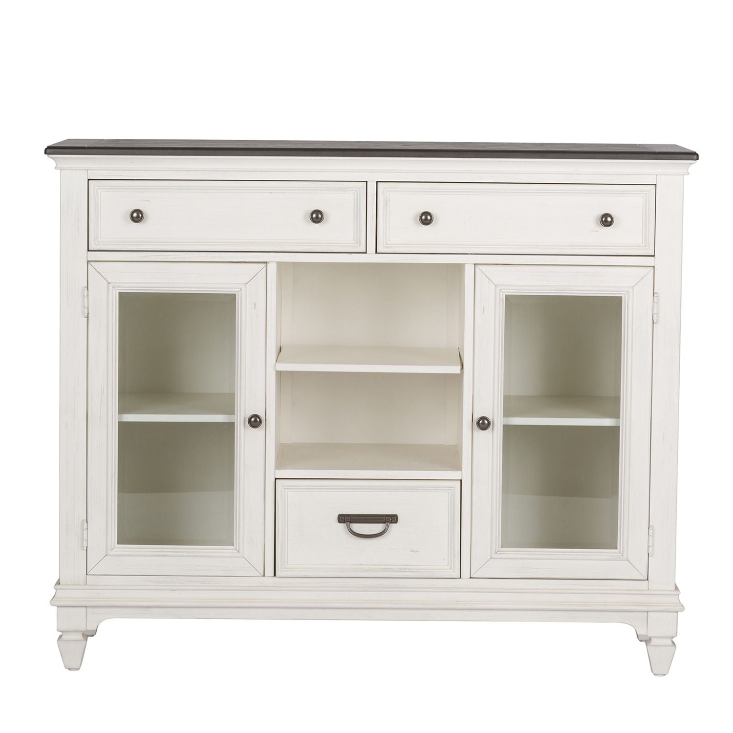 Allyson Park Buffet in White with Charcoal - Luxury Home Furniture (MI)