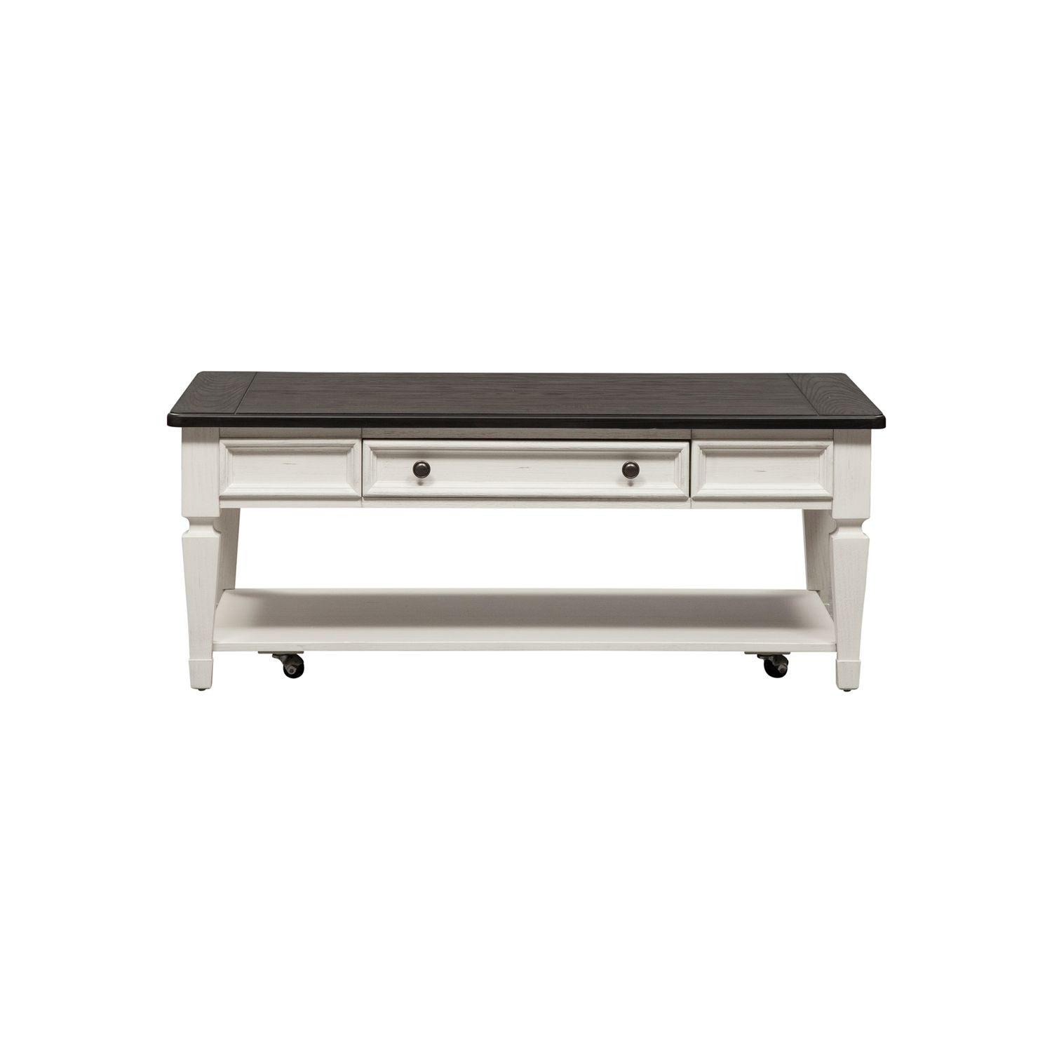 Allyson Park Rectangular Cocktail Table in Wirebrushed White - Luxury Home Furniture (MI)