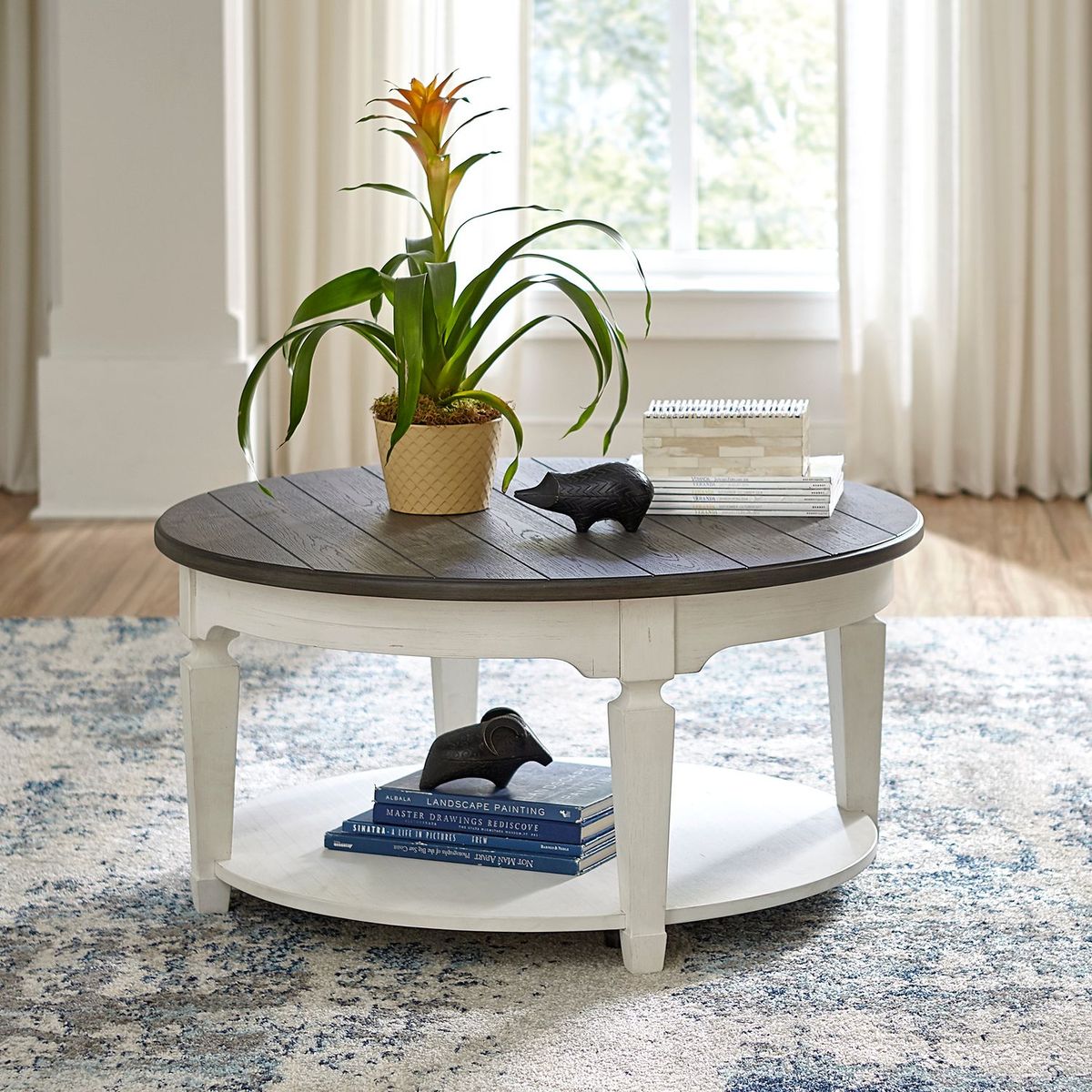 Liberty Furniture Allyson Park Round Cocktail Table in White