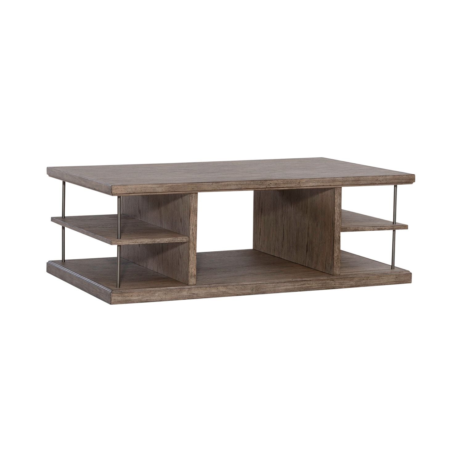 City Scape Cocktail Table in White Oak Veneers
