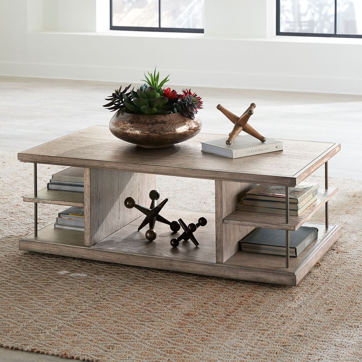 Liberty Furniture City Scape Cocktail Table in White Oak Veneers - Luxury Home Furniture (MI)