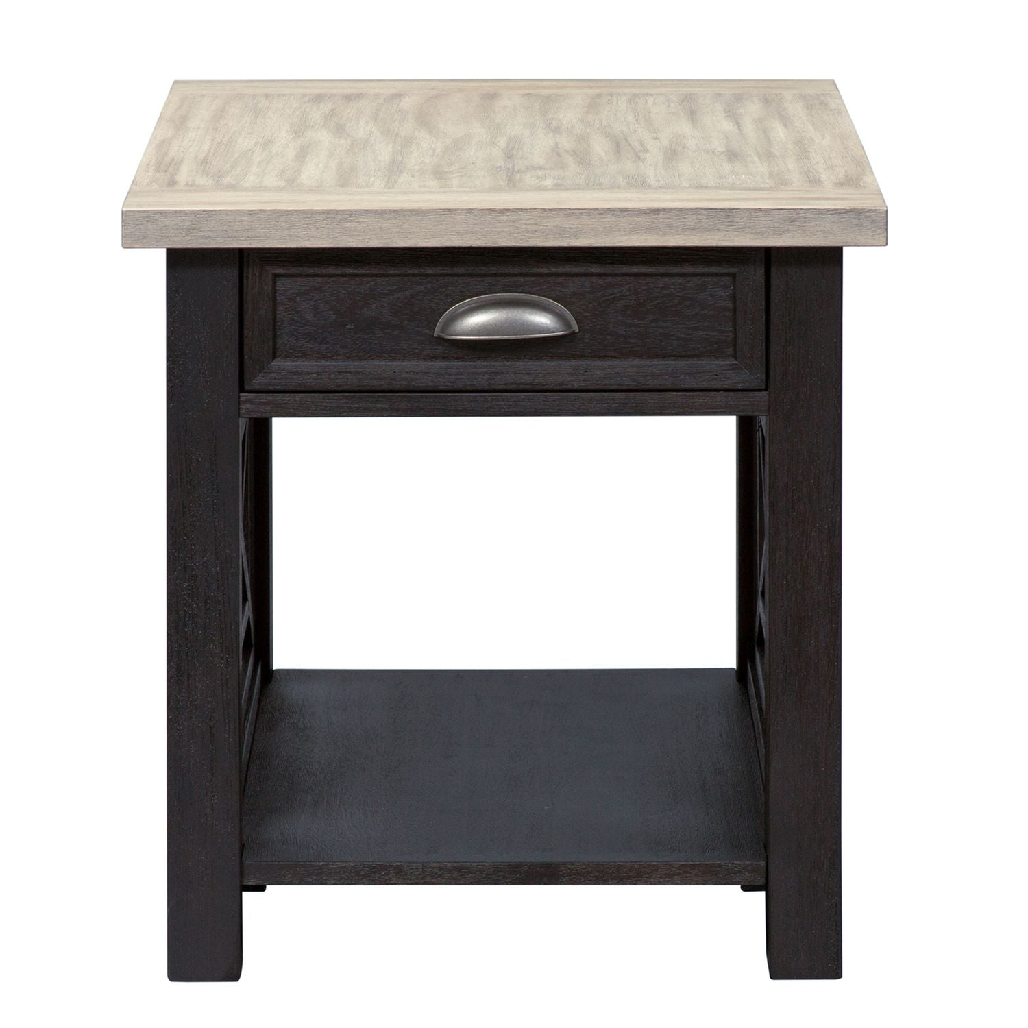 Heatherbrook Drawer End Table in Charcoal and Ash - Luxury Home Furniture (MI)