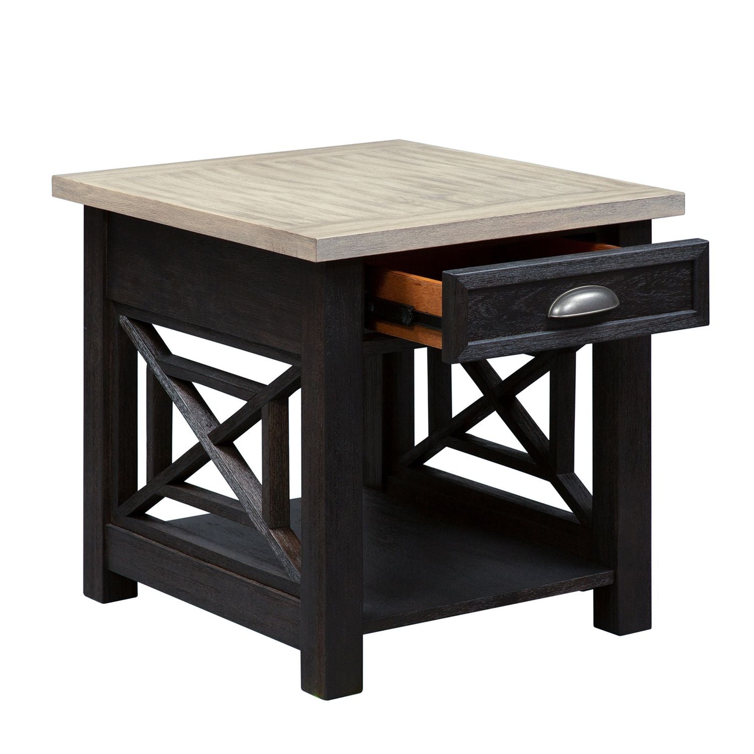 Heatherbrook Drawer End Table in Charcoal and Ash - Luxury Home Furniture (MI)