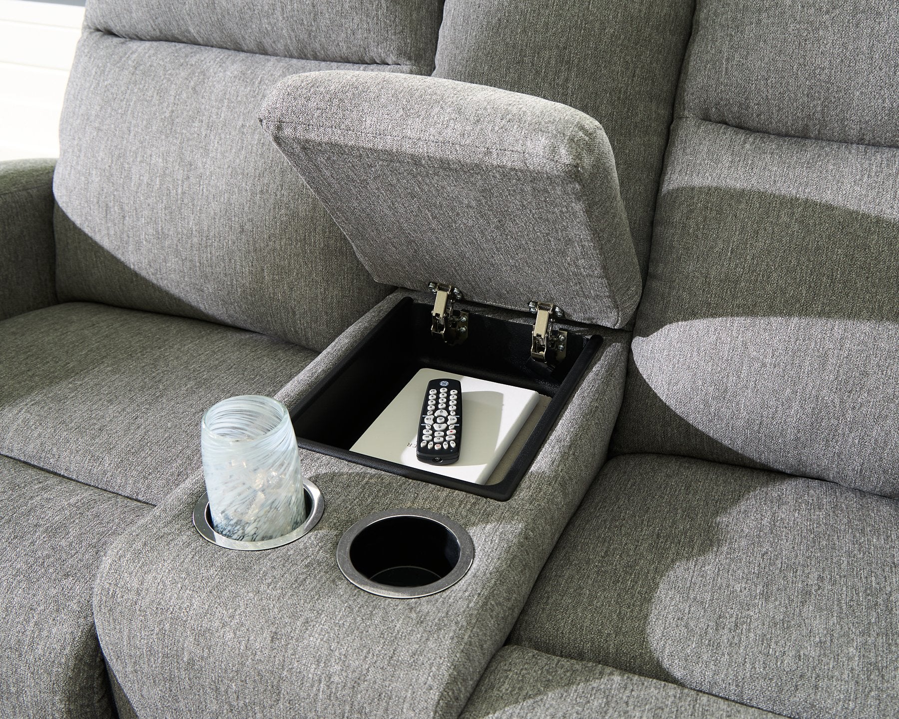 Gauntlet Reclining Loveseat with Console - Luxury Home Furniture (MI)