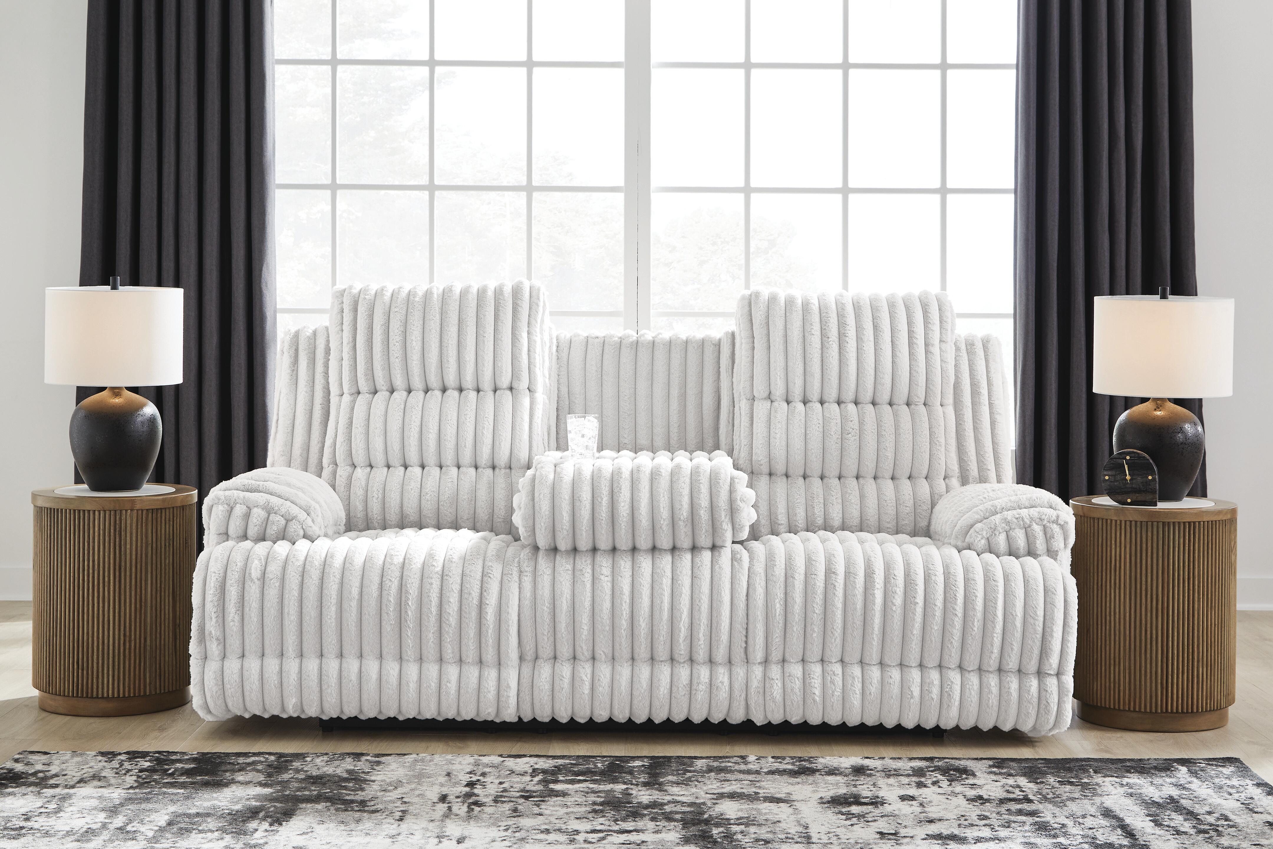 Rhines Falls Power Reclining Sofa with Drop Down Table - Luxury Home Furniture (MI)