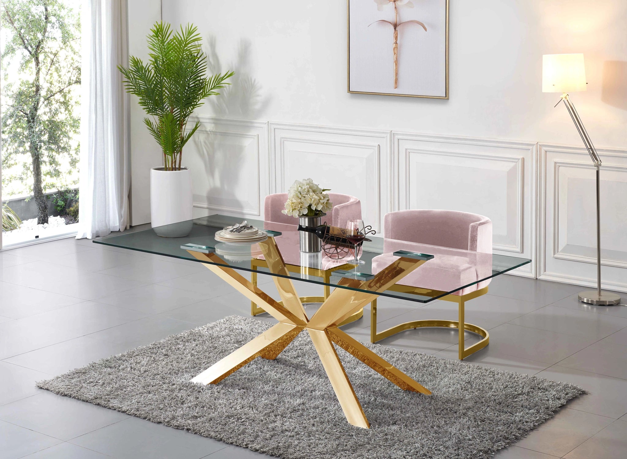 Gianna Pink Velvet Dining Chair