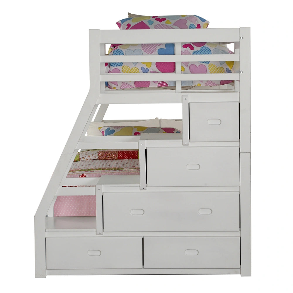 Bunk Bed (T/F) w/Trundle (Full) & Storage