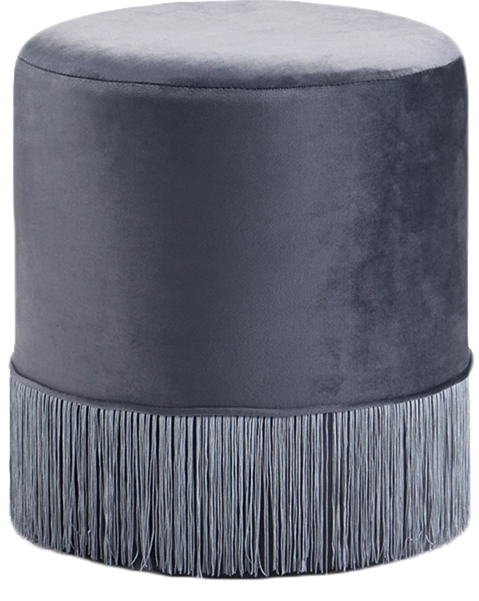 Teddy Grey Velvet Ottoman/Stool