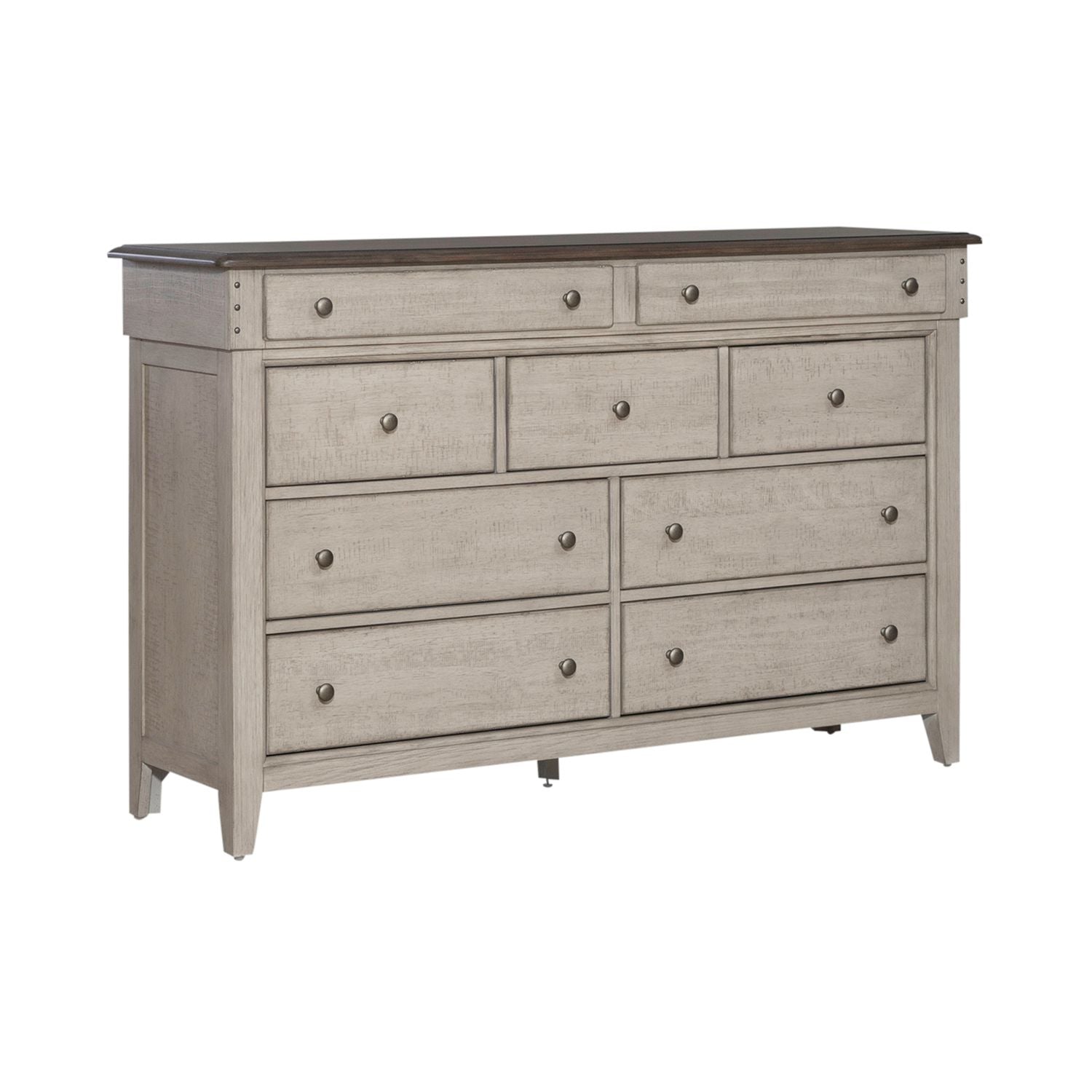 Ivy Hollow 9 Drawer Dresser in Weathered Linen - Luxury Home Furniture (MI)