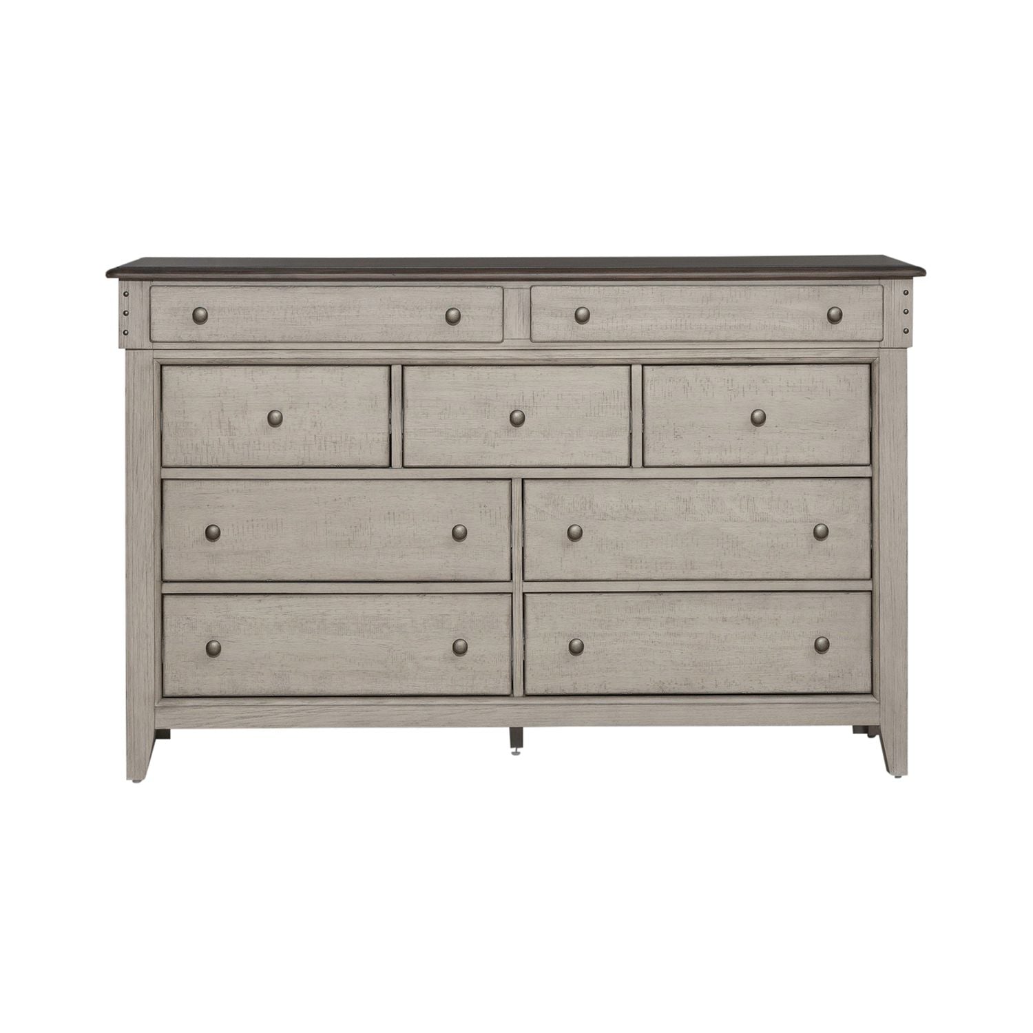 Ivy Hollow 9 Drawer Dresser in Weathered Linen - Luxury Home Furniture (MI)
