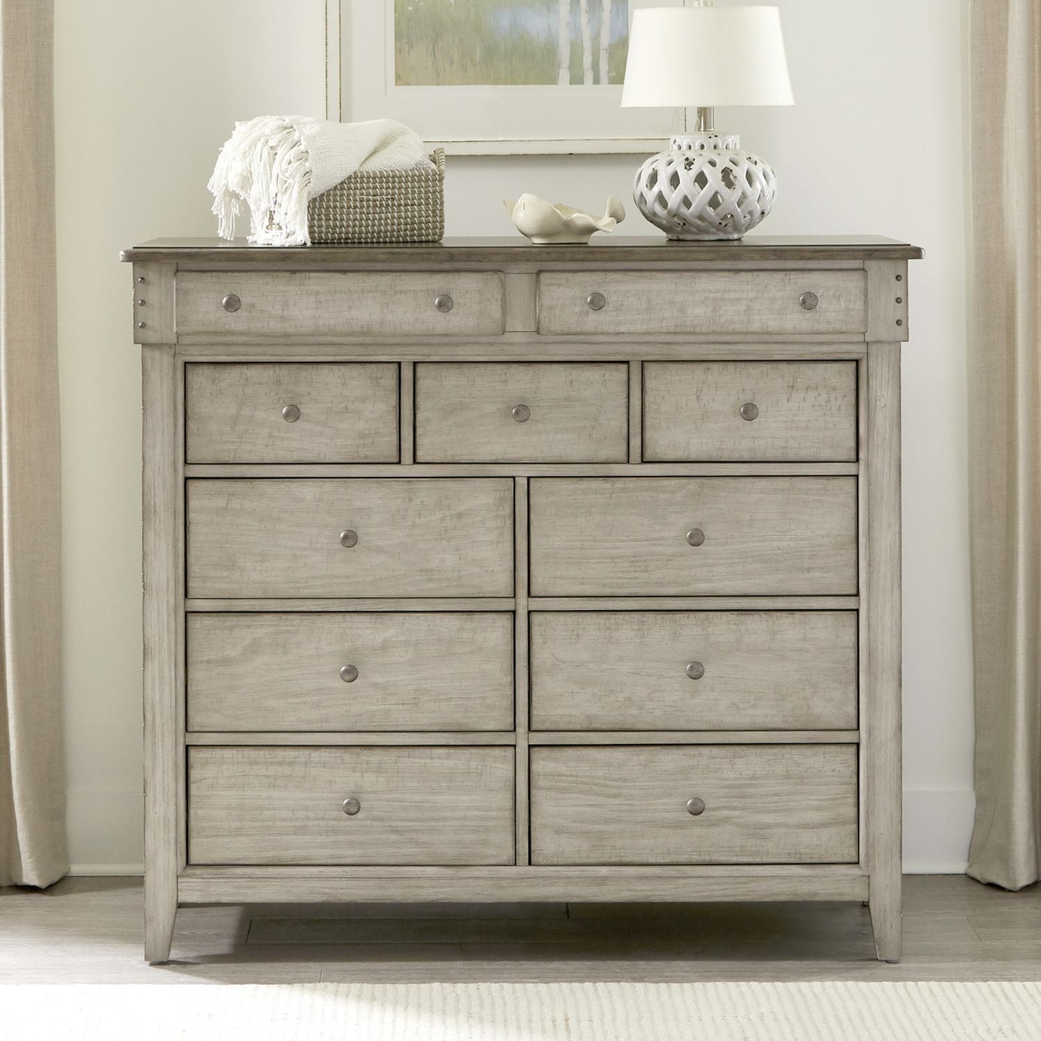 Ivy Hollow 11 Drawer Chesser in Weathered Linen image