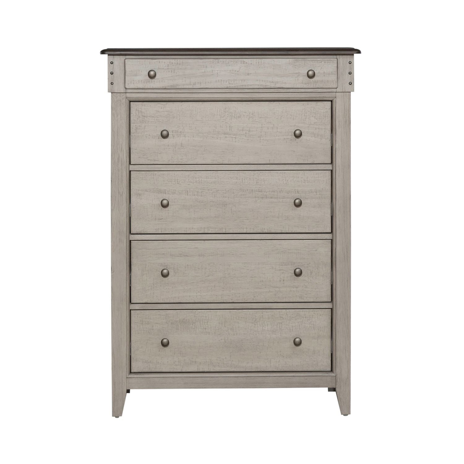 Ivy Hollow 5 Drawer Chest in Weathered Linen - Luxury Home Furniture (MI)