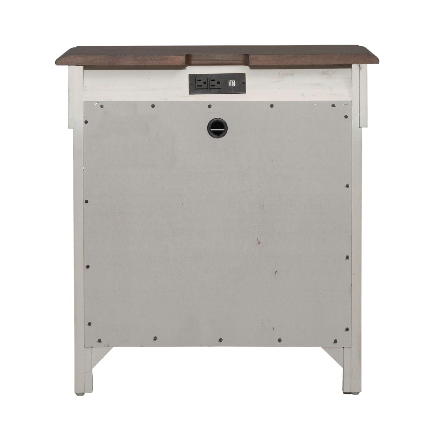 Ivy Hollow 3 Drawer Nightstand w/ Charging Station in Weathered Linen - Luxury Home Furniture (MI)