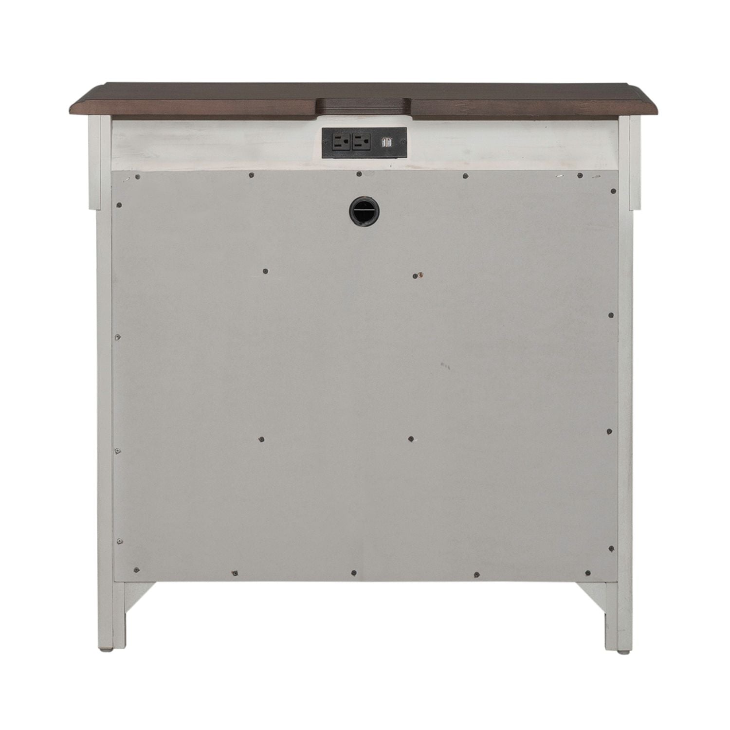 Ivy Hollow 3 Drawer Bedside Chest w/ Charging Station in Weathered Linen - Luxury Home Furniture (MI)