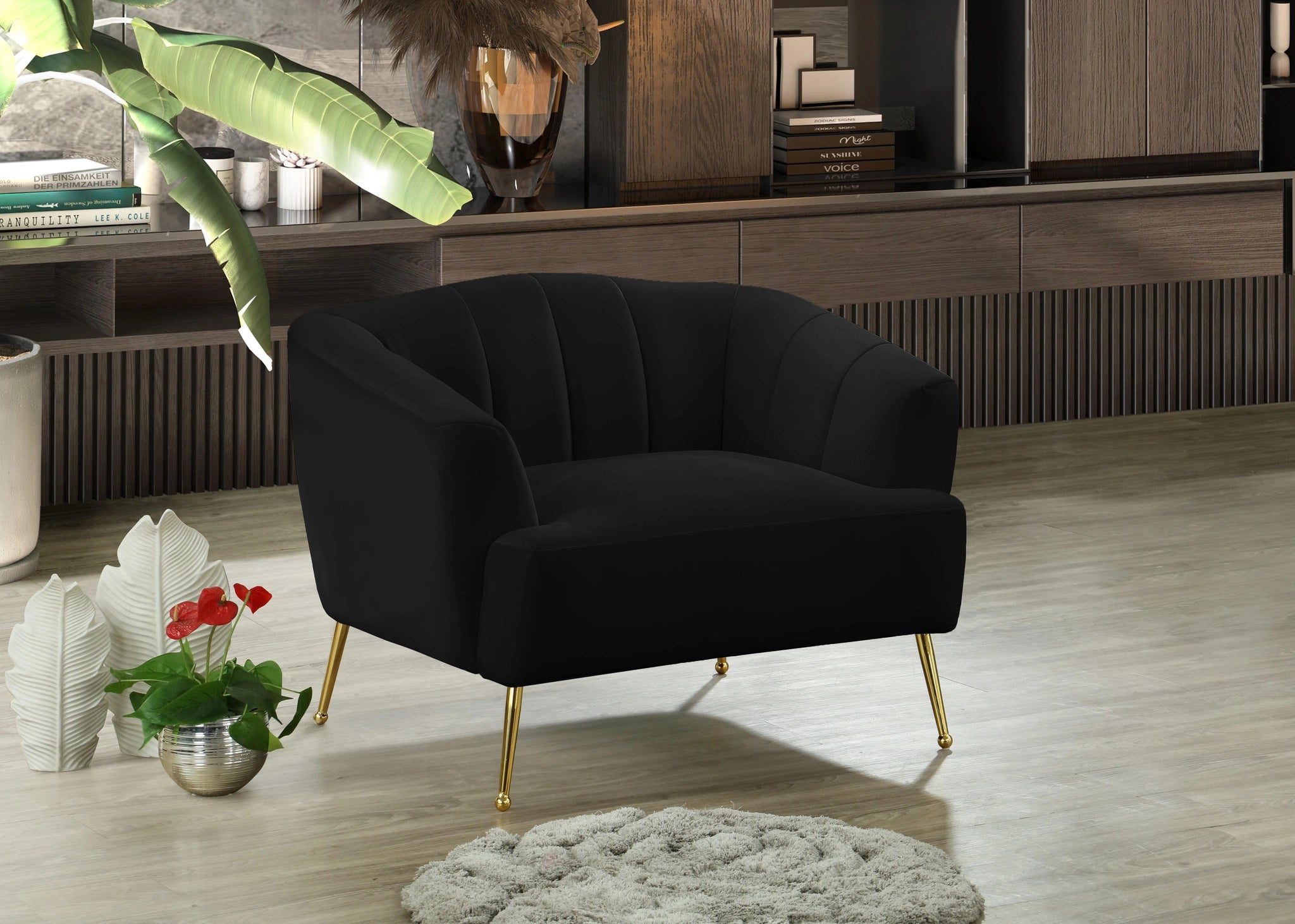 Tori Black Velvet Chair