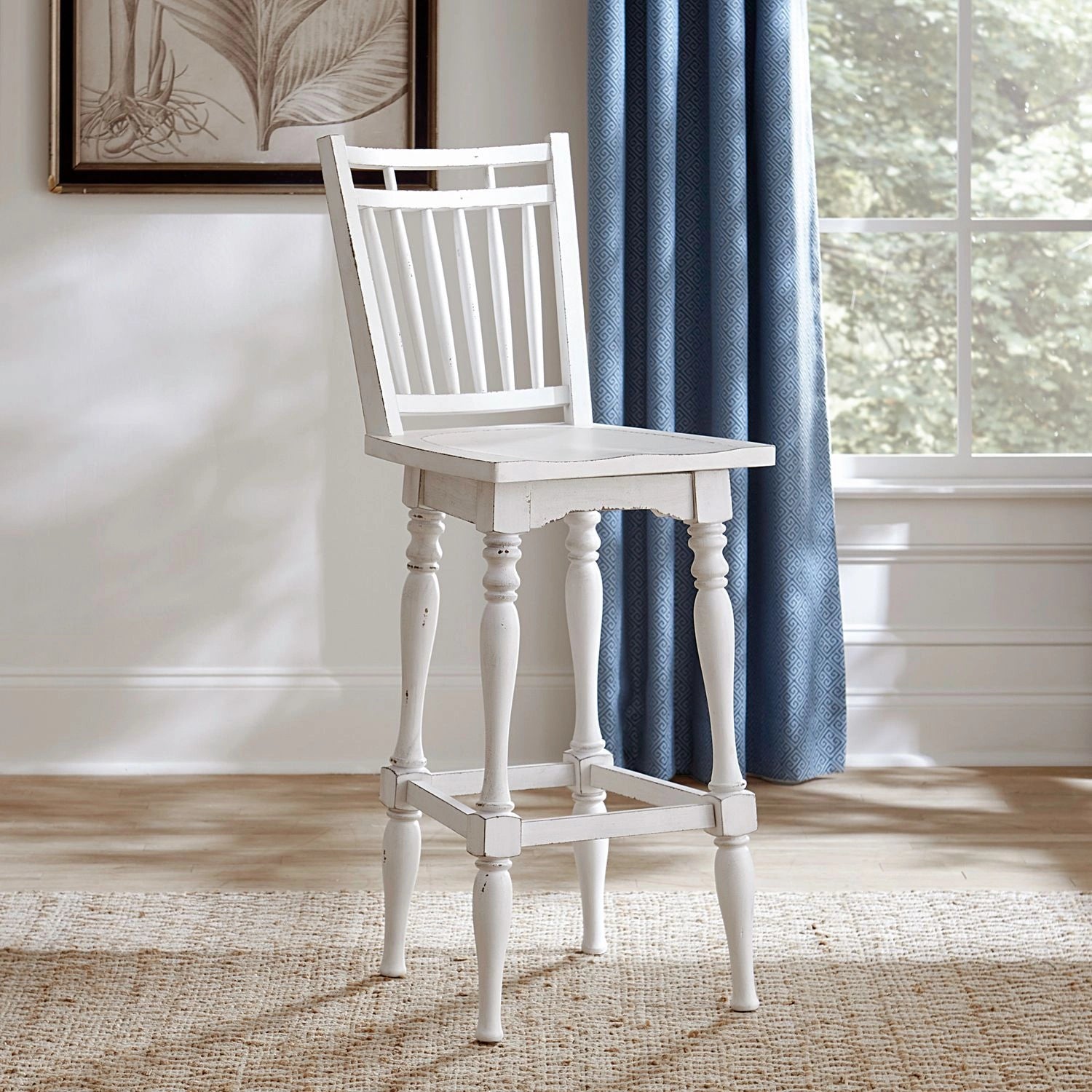 Magnolia Manor Spindle Back Swivel Bar Stool image