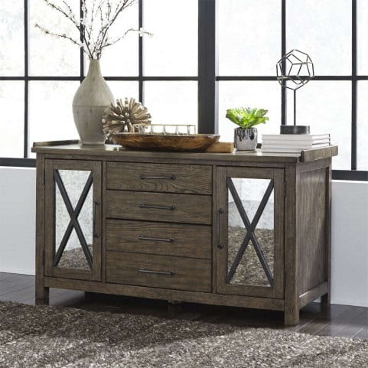 Liberty Sonoma Road Small Credenza in Weather Beaten Bark - Luxury Home Furniture (MI)