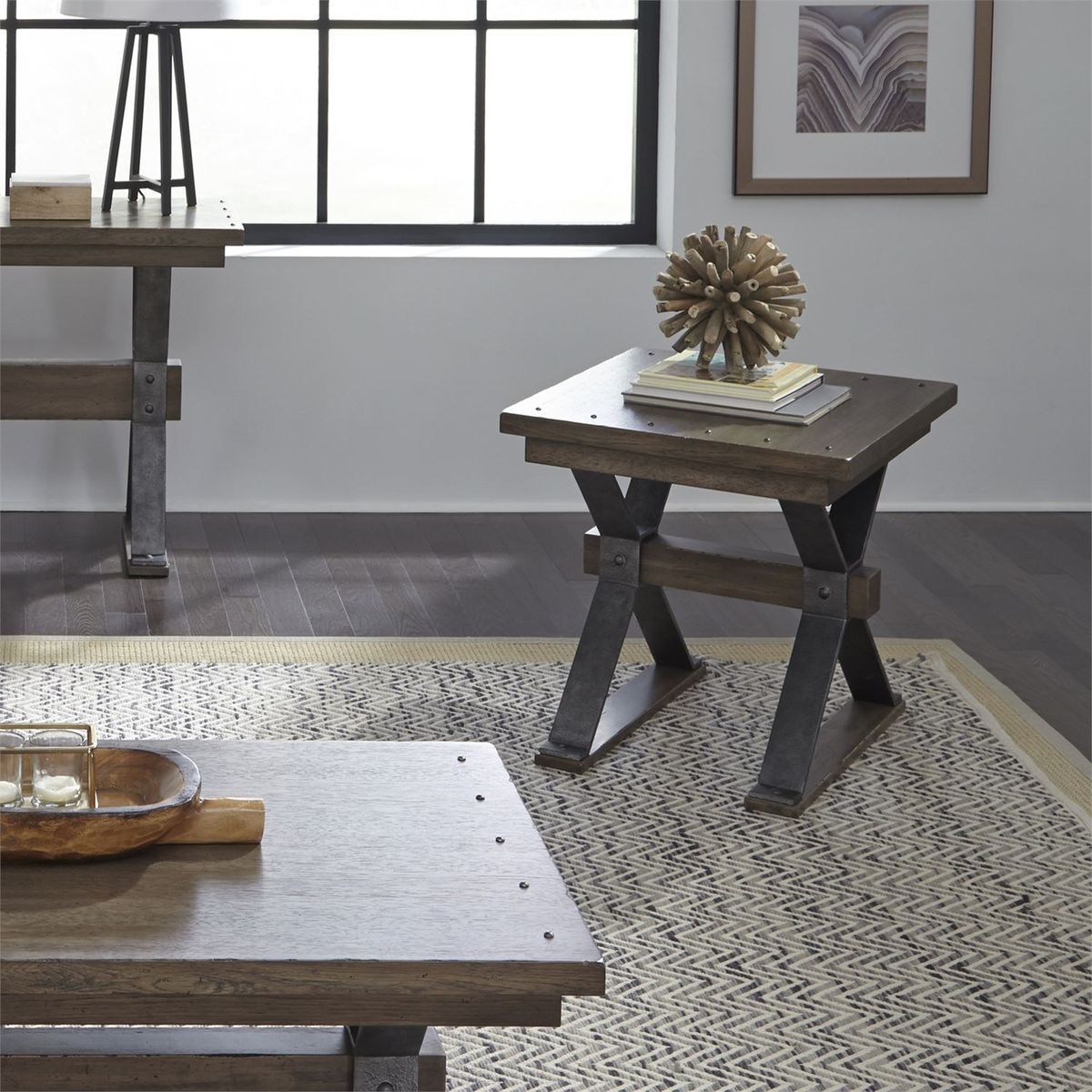 Liberty Sonoma Road End Table in Weathered Beaten Bark