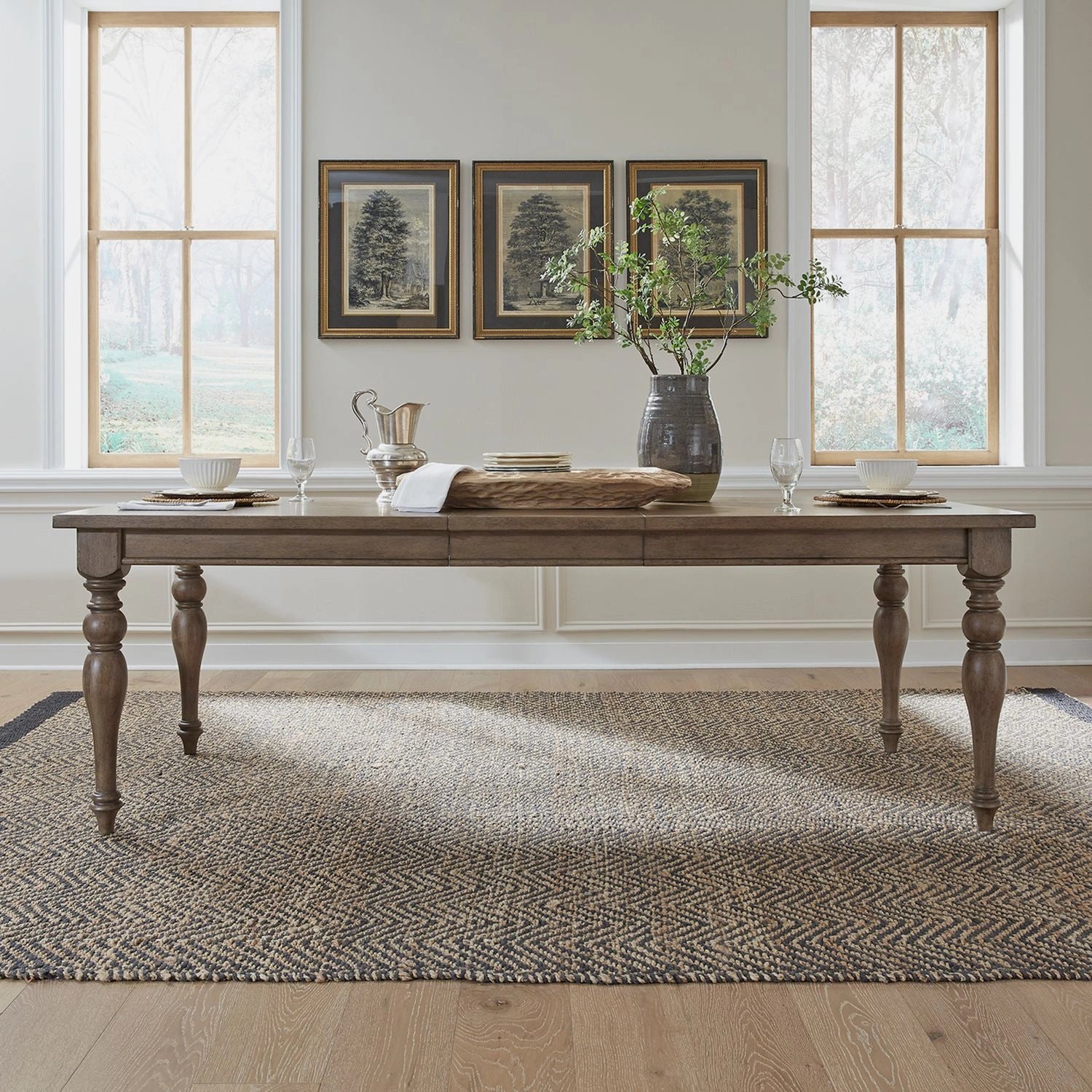 Americana Farmhouse Rectangular Leg Table in Dusty Taupe & Black image