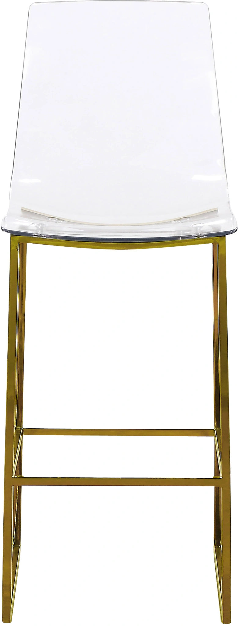 Lumen Gold Metal/Lucite Polycarbonate Stool