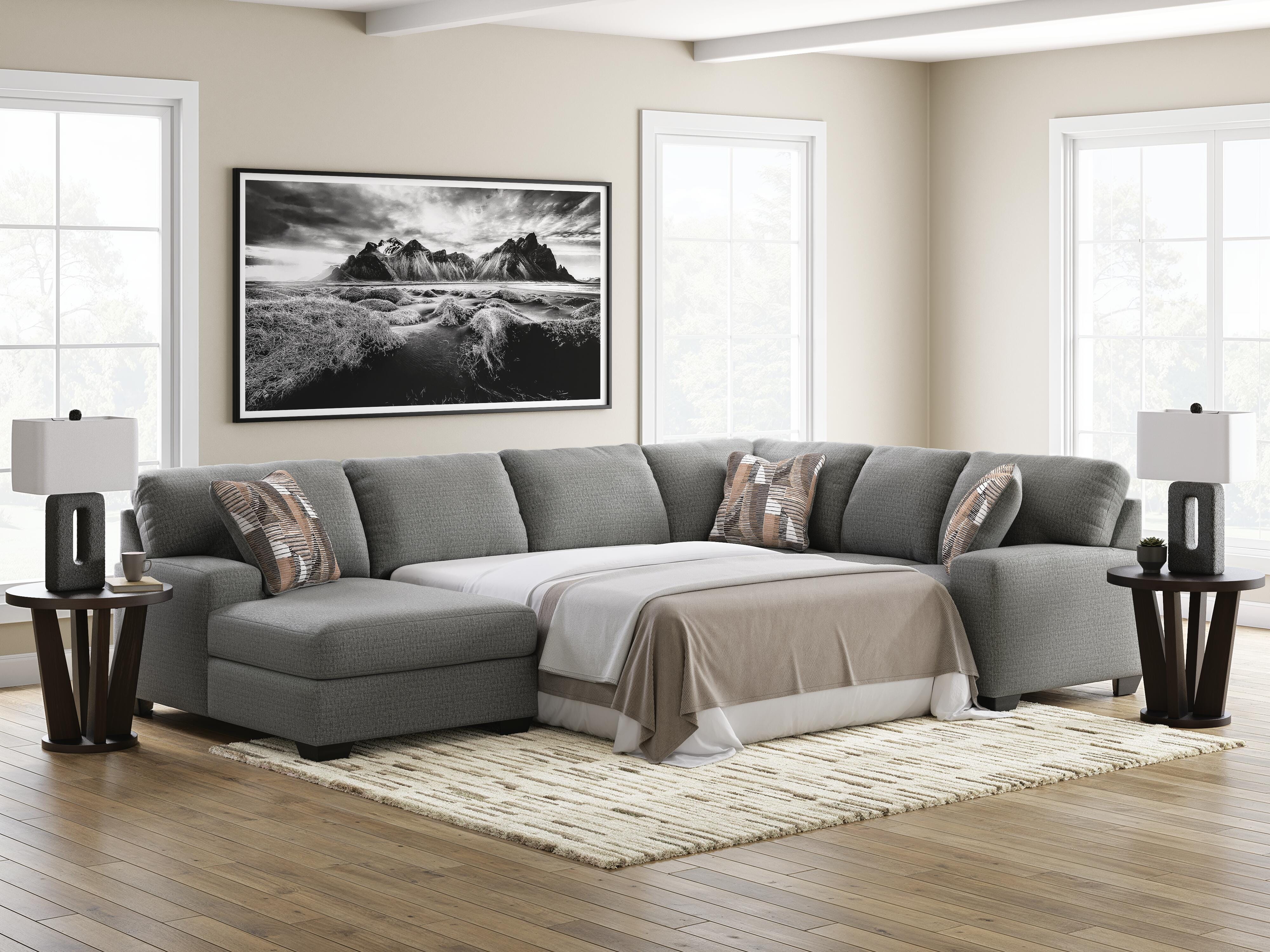 Clarington Sleeper Sectional with Chaise - Luxury Home Furniture (MI)