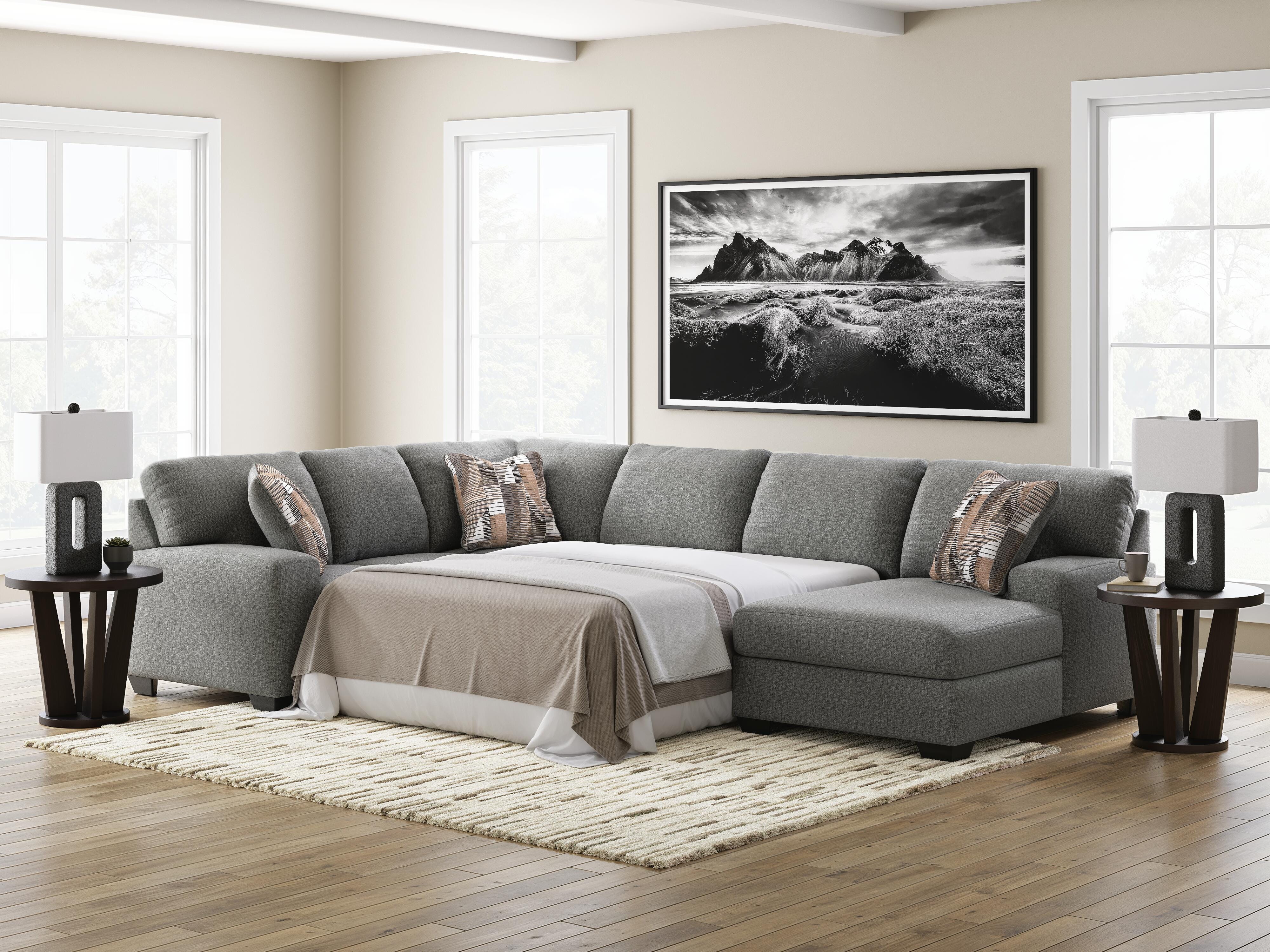 Clarington Sleeper Sectional with Chaise - Luxury Home Furniture (MI)