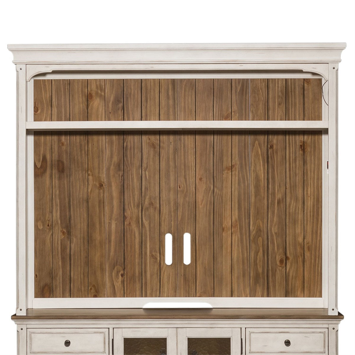 Liberty Morgan Creek 66" Entertainment TV Stand with Hutch Antique White