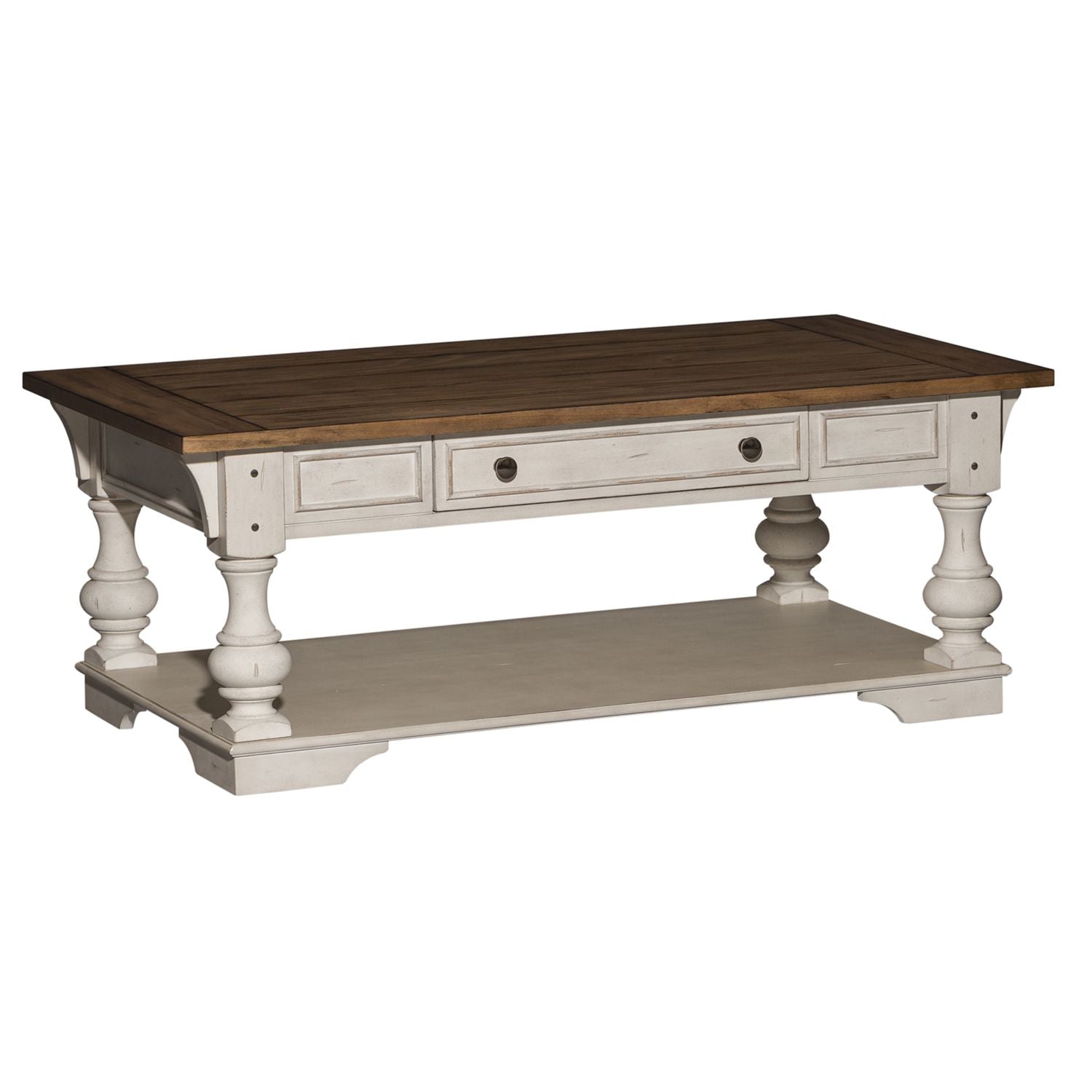 Morgan Creek Cocktail Table in Antique White - Luxury Home Furniture (MI)