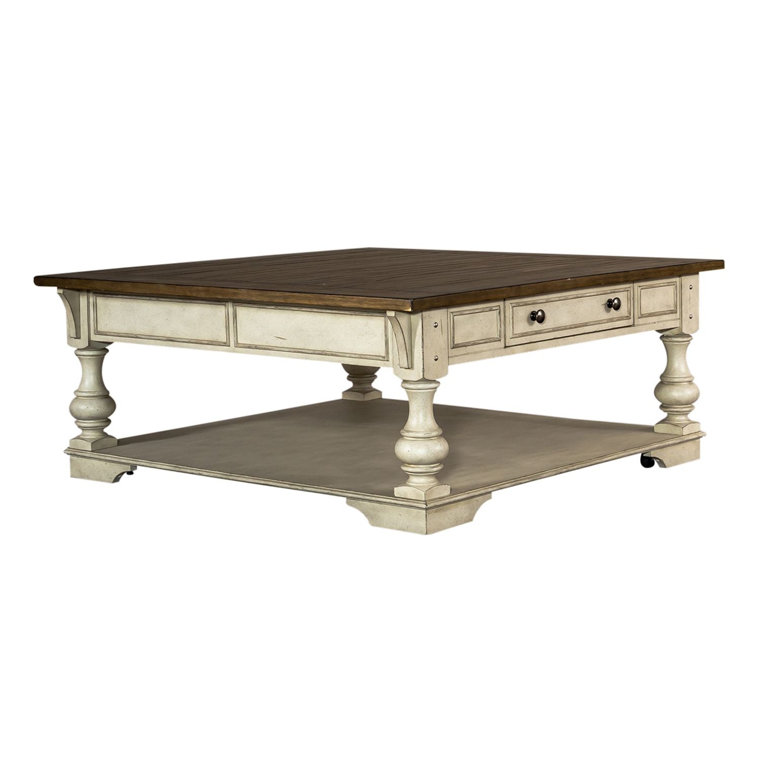 Morgan Creek Cocktail Table in Antique White - Luxury Home Furniture (MI)