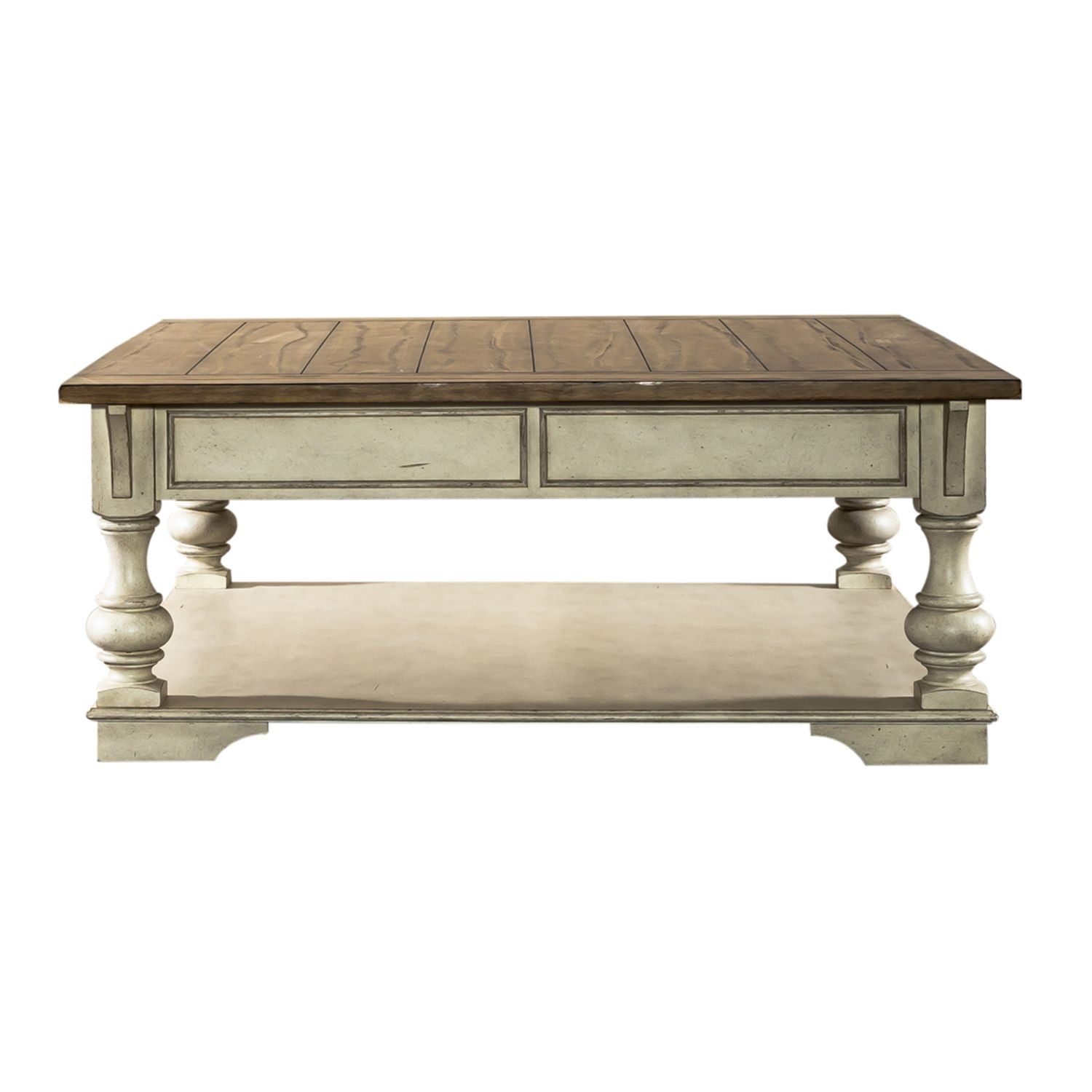 Morgan Creek Cocktail Table in Antique White - Luxury Home Furniture (MI)
