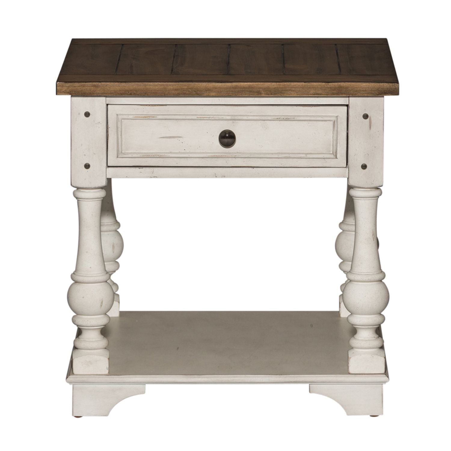 Morgan Creek End Table in Antique White - Luxury Home Furniture (MI)