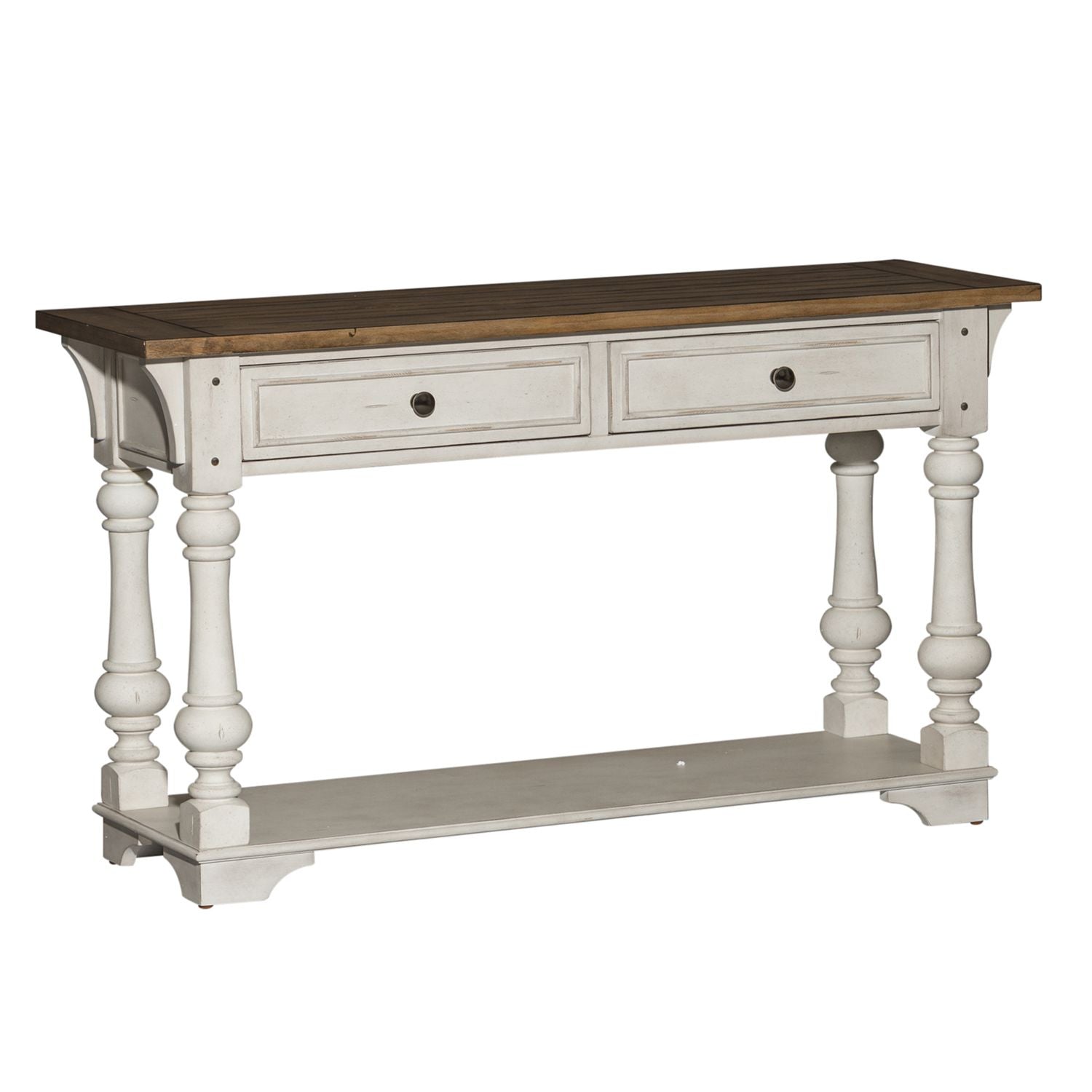 Morgan Creek Sofa Table in Antique White - Luxury Home Furniture (MI)
