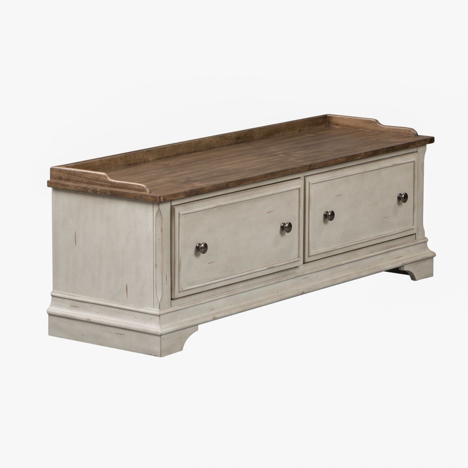 Morgan Creek Storage Hall Bench in Antique White - Luxury Home Furniture (MI)