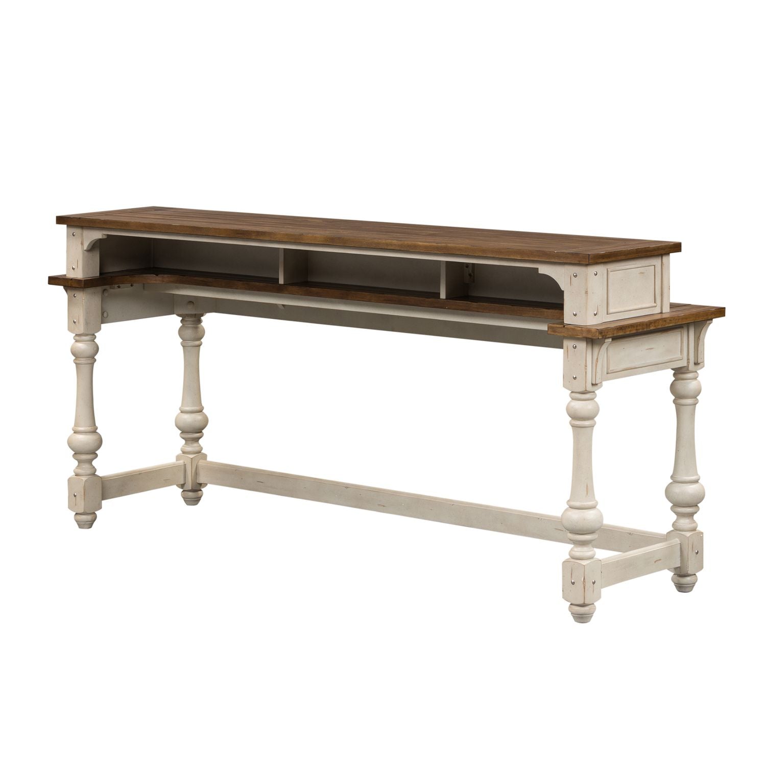 Morgan Creek Console Bar Table in Antique White - Luxury Home Furniture (MI)