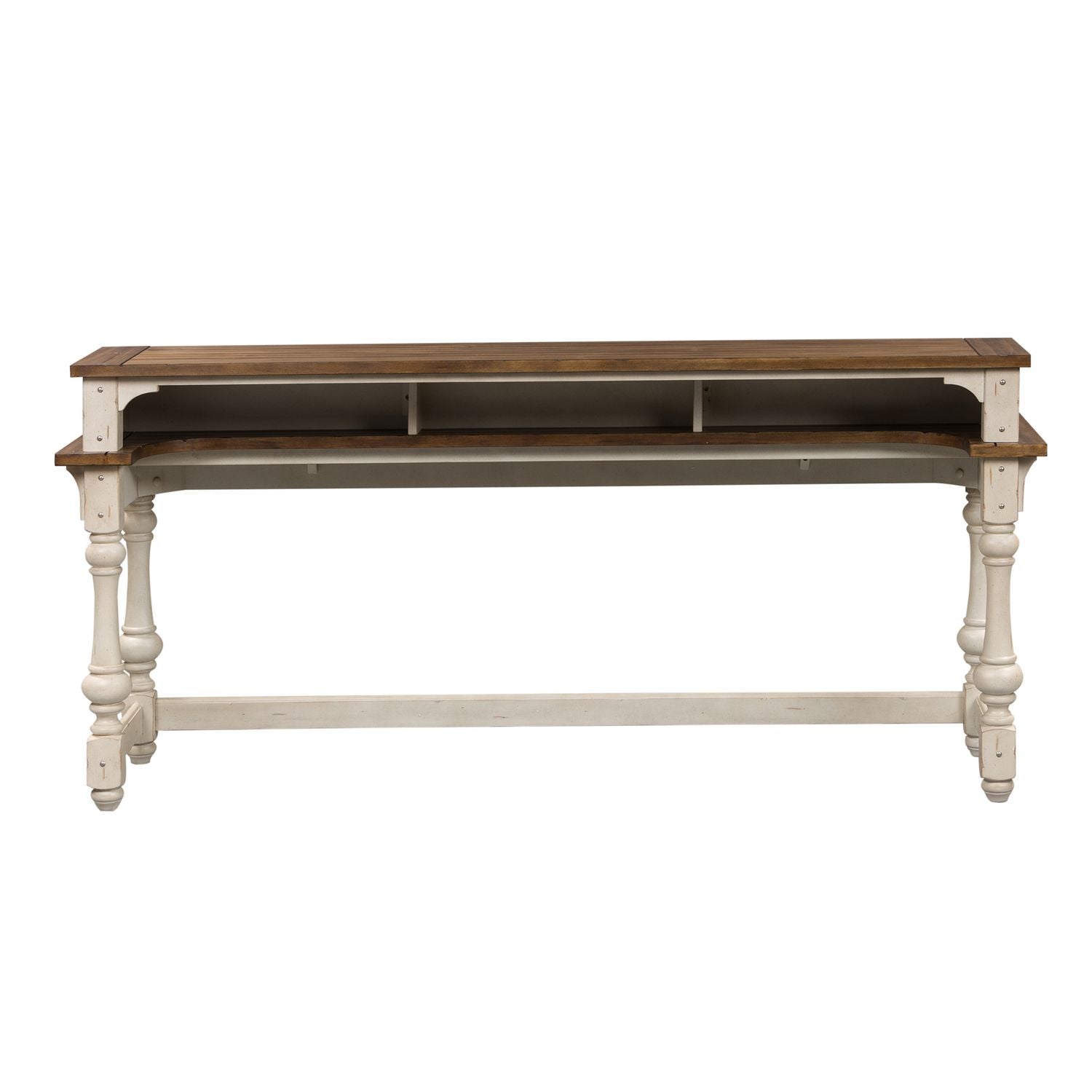 Morgan Creek Console Bar Table in Antique White - Luxury Home Furniture (MI)
