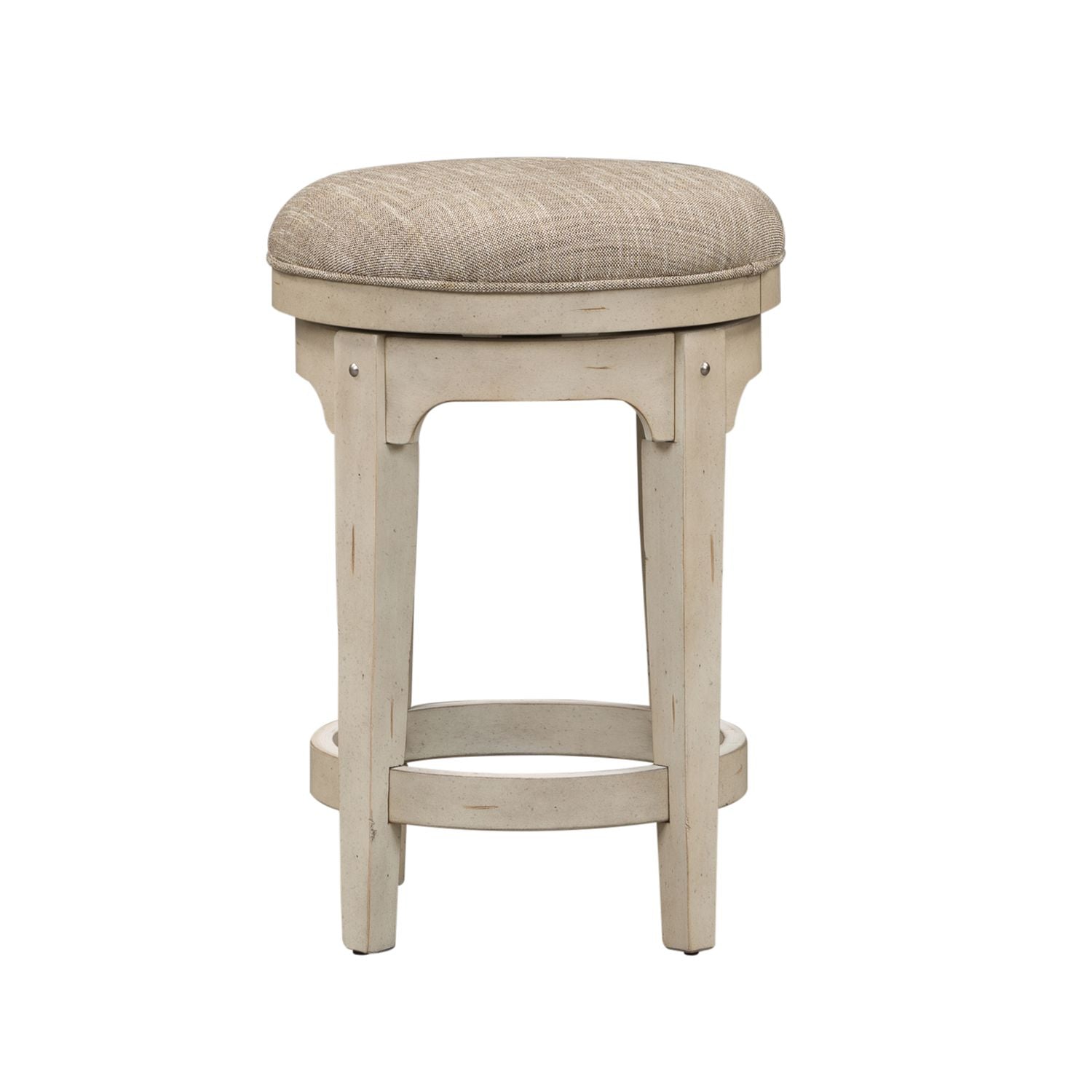 Morgan Creek Console Swivel Stool in Antique White - Luxury Home Furniture (MI)
