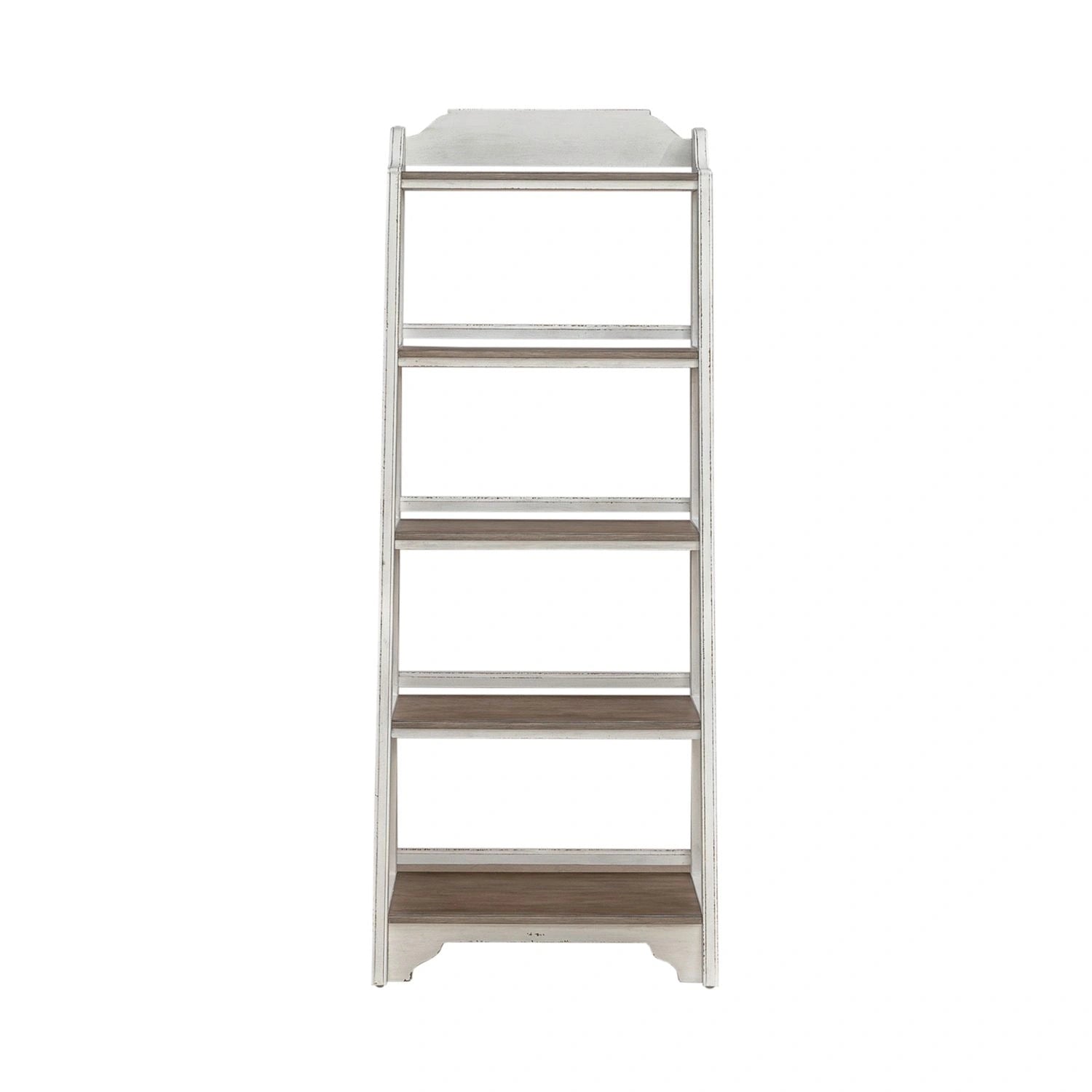 Magnolia Manor Leaning Pier Bookcase in Antique White & Weathered Bark image