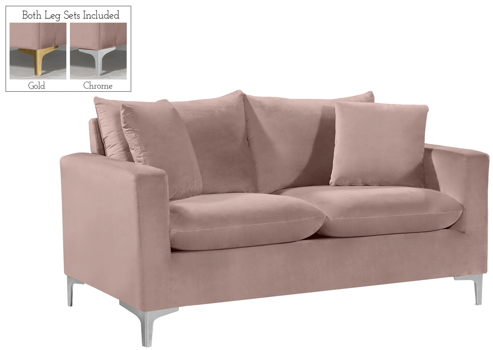 Naomi Pink Velvet Loveseat