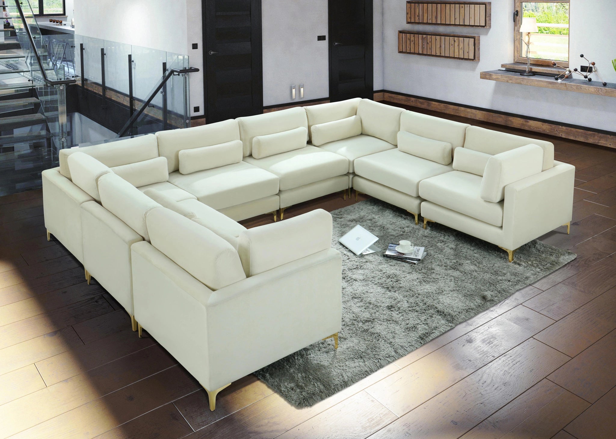 Julia Cream Velvet Modular Sectional (8 Boxes)