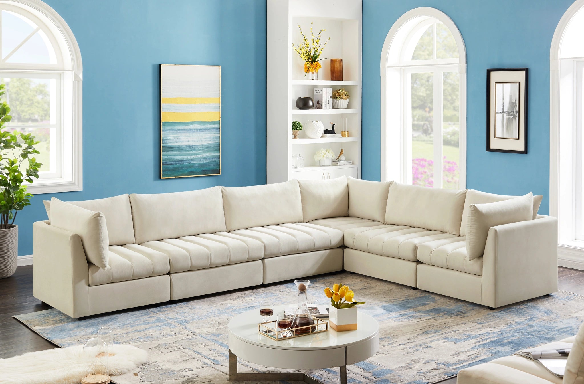 Jacob Cream Velvet Modular Sectional
