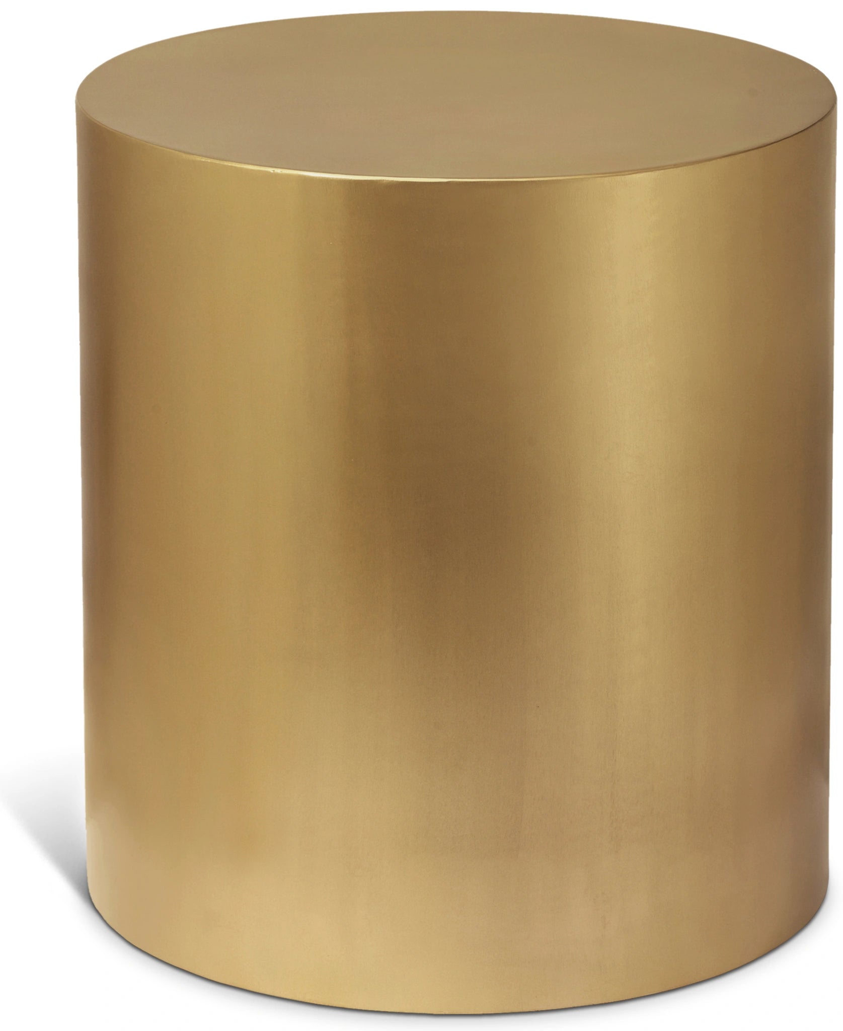 Cylinder Brushed Gold End Table
